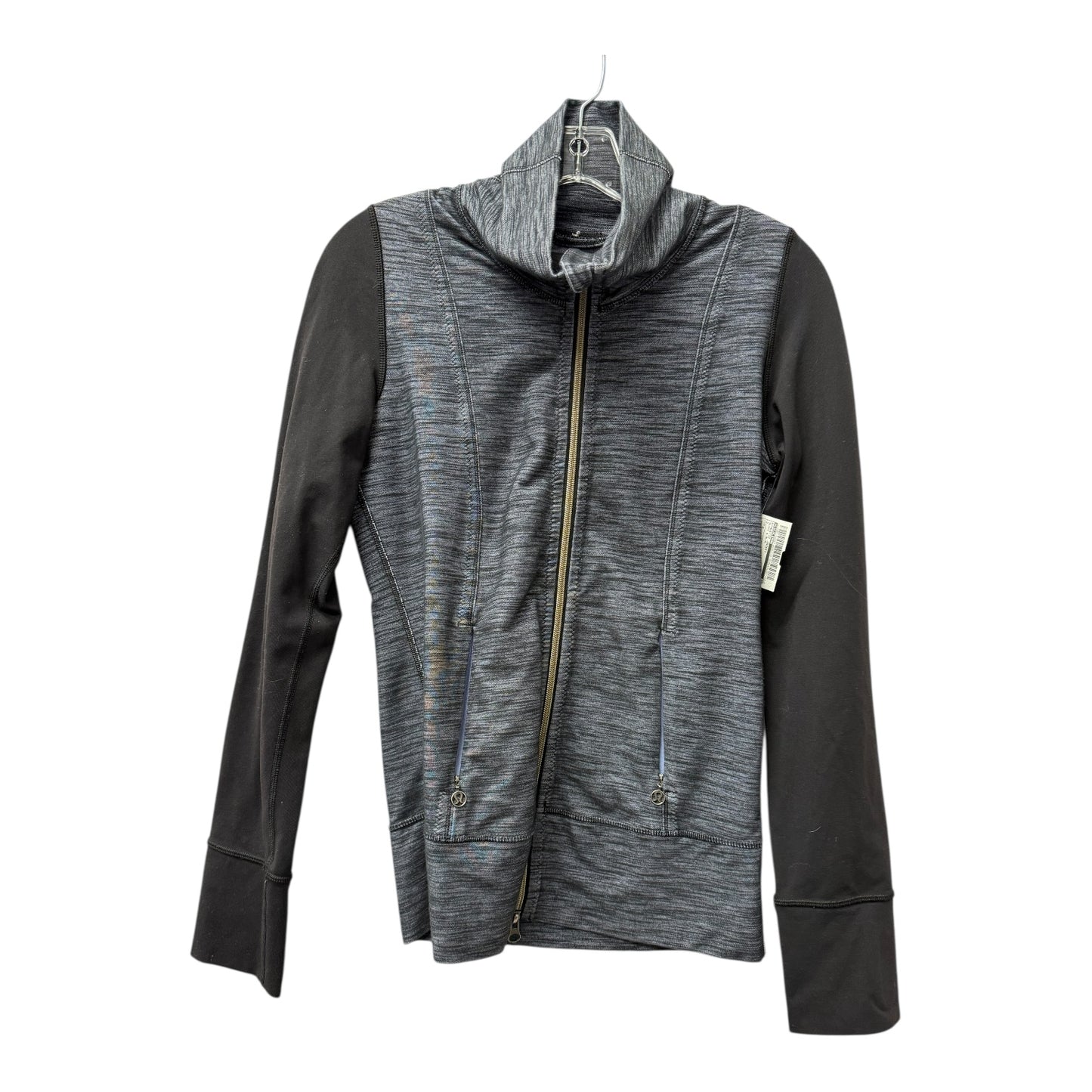 Athletic Jacket By Lululemon In Black & Blue, Size:S