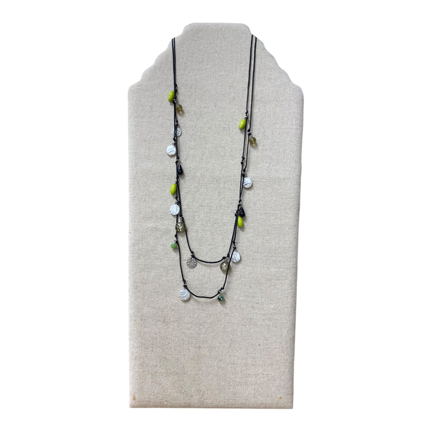 Necklace Layered By Cme In Brown & Green