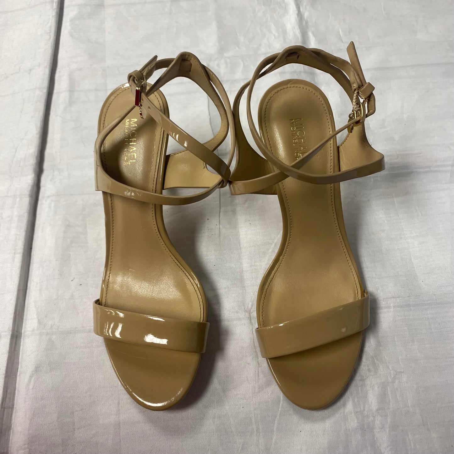 Sandals Heels Kitten By Michael By Michael Kors In Tan, Size:7.5