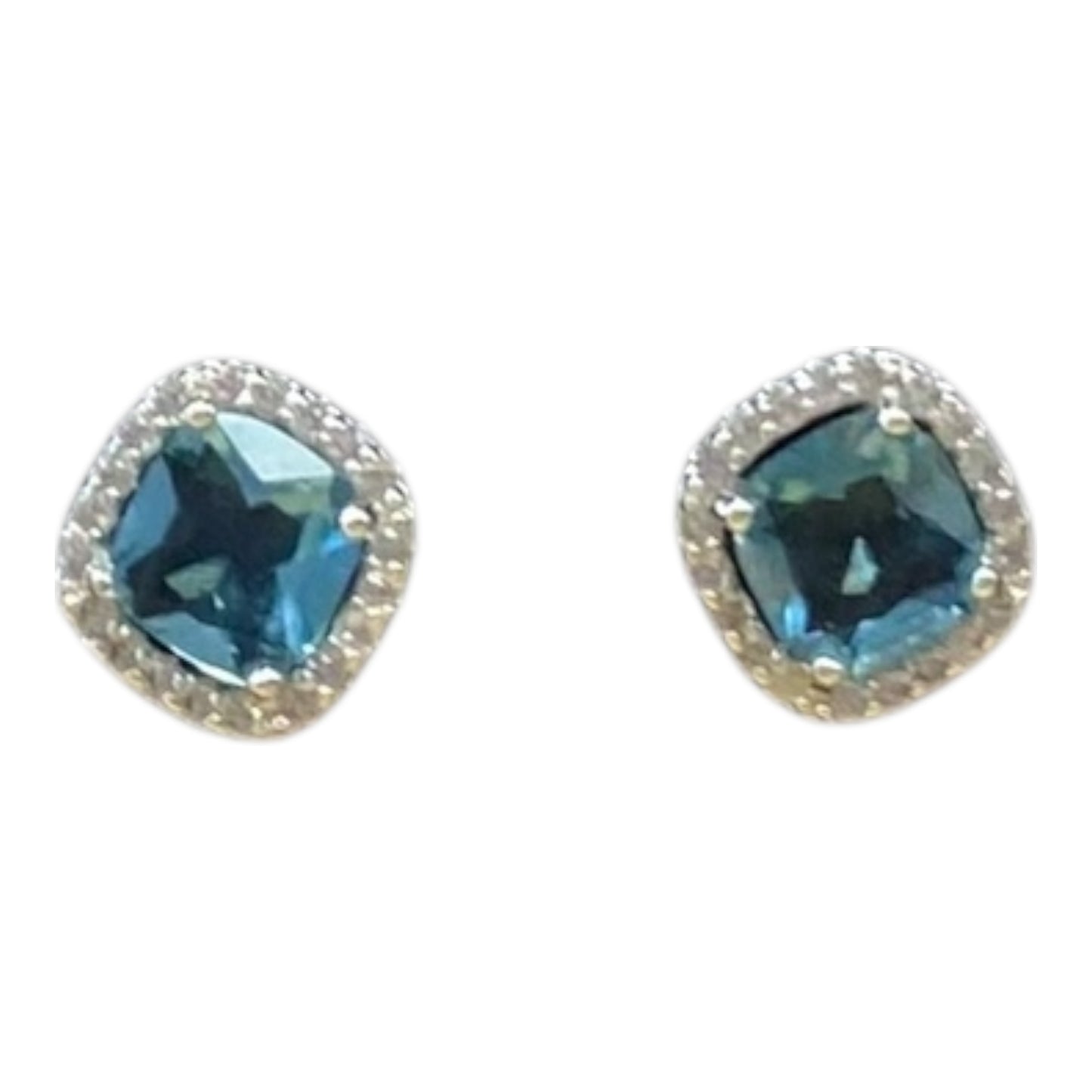 Earrings Stud In Blue & Silver