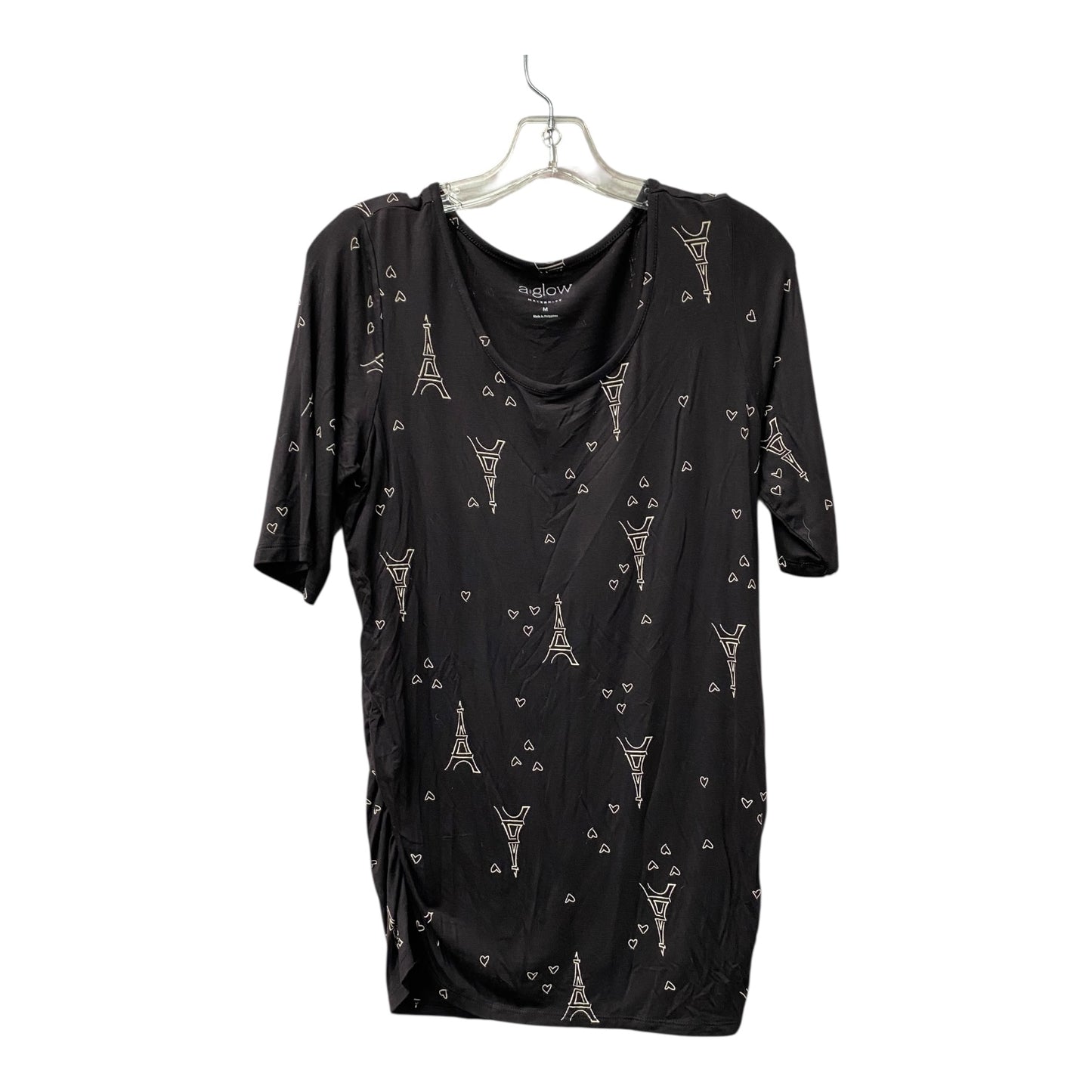 Mat Top Ss By A Glow In Black, Size:M