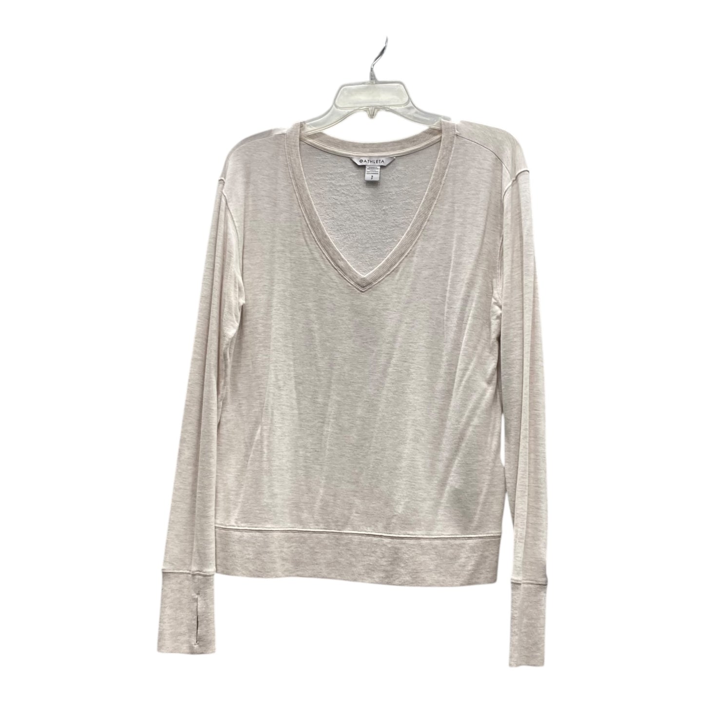 Athletic Top Ls Crewneck By Athleta In Beige, Size:S