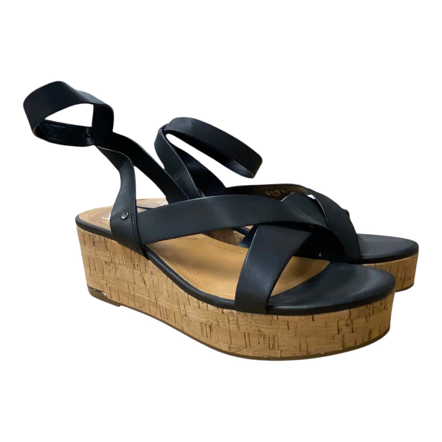 SANDALS HEELS PLATFORM by FRANCO SARTO In BLACK, Size: 9