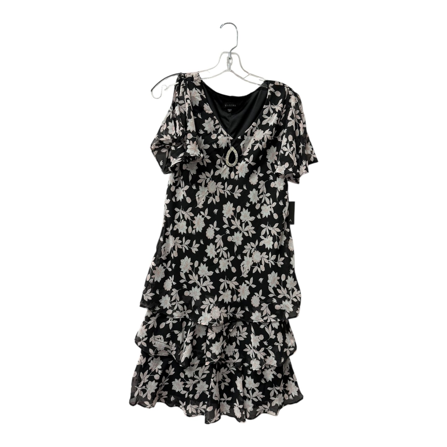 Dress Casual Short By Marina In Black & Pink, Size:S