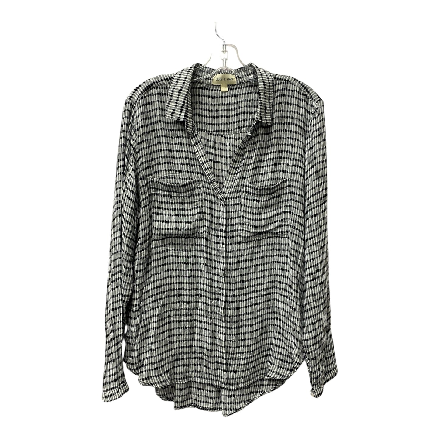 Top Ls By Cloth & Stone In Black & White, Size:L