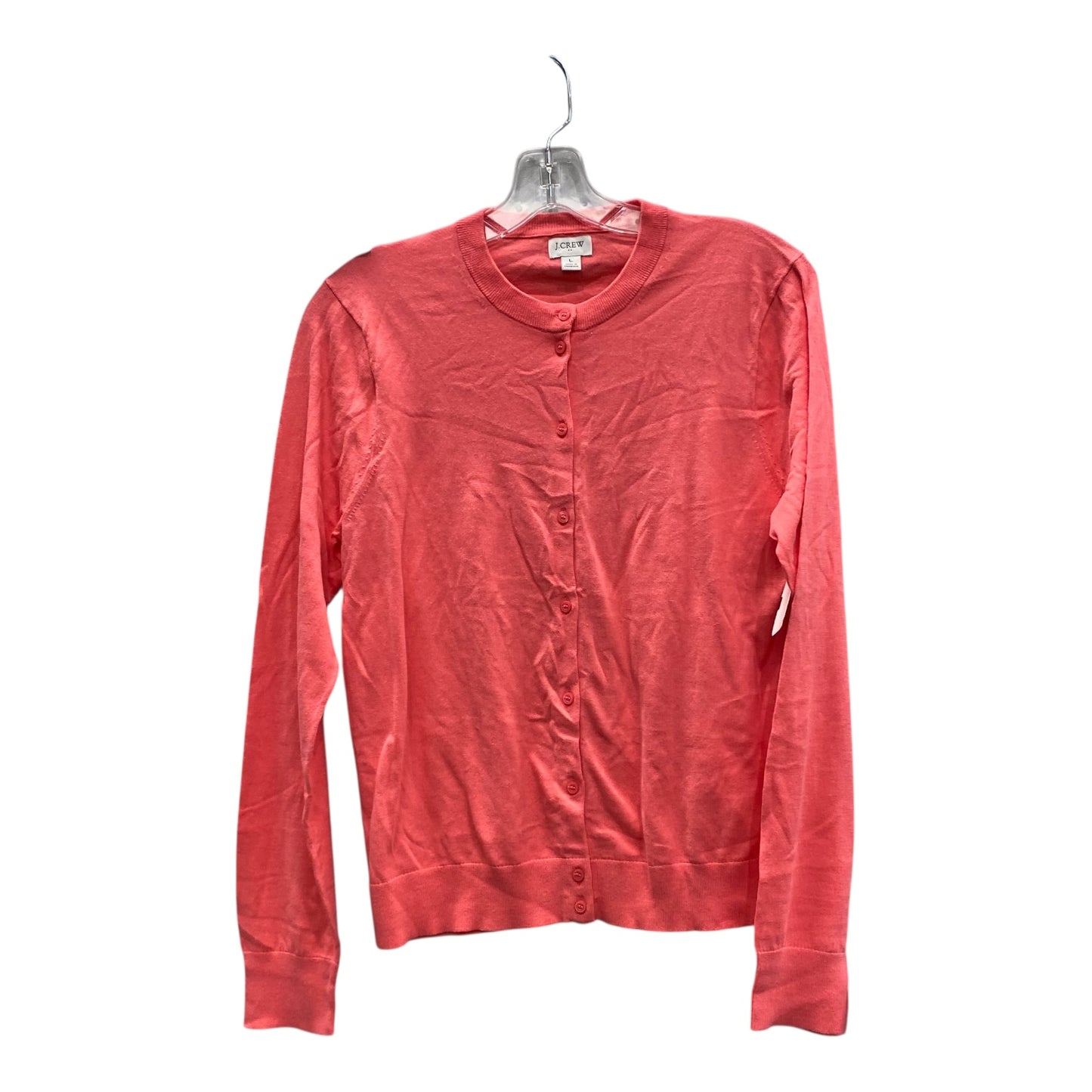 Sweater Cardigan By J. Crew In Coral, Size:L