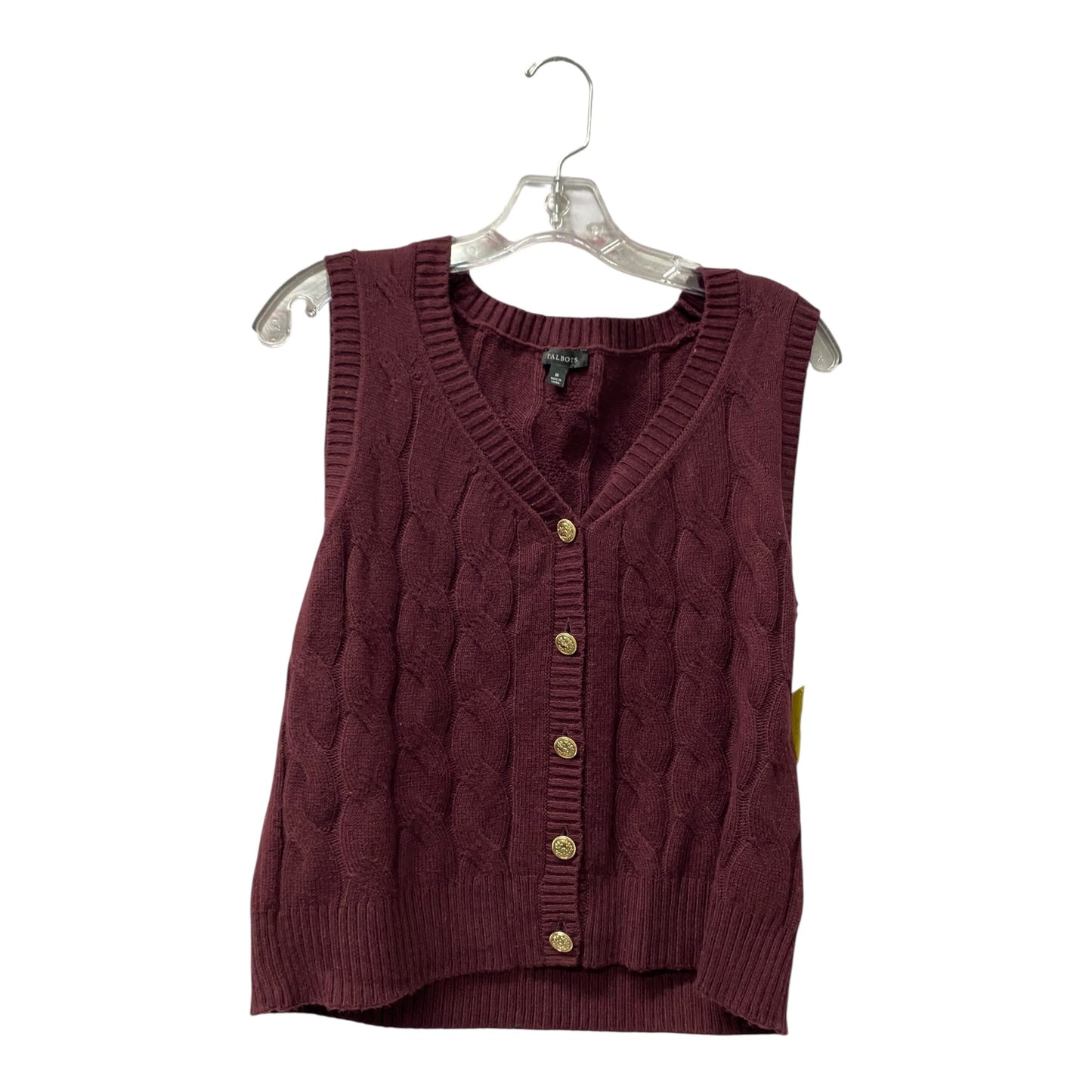 Vest Sweater By Talbots In Purple, Size:M