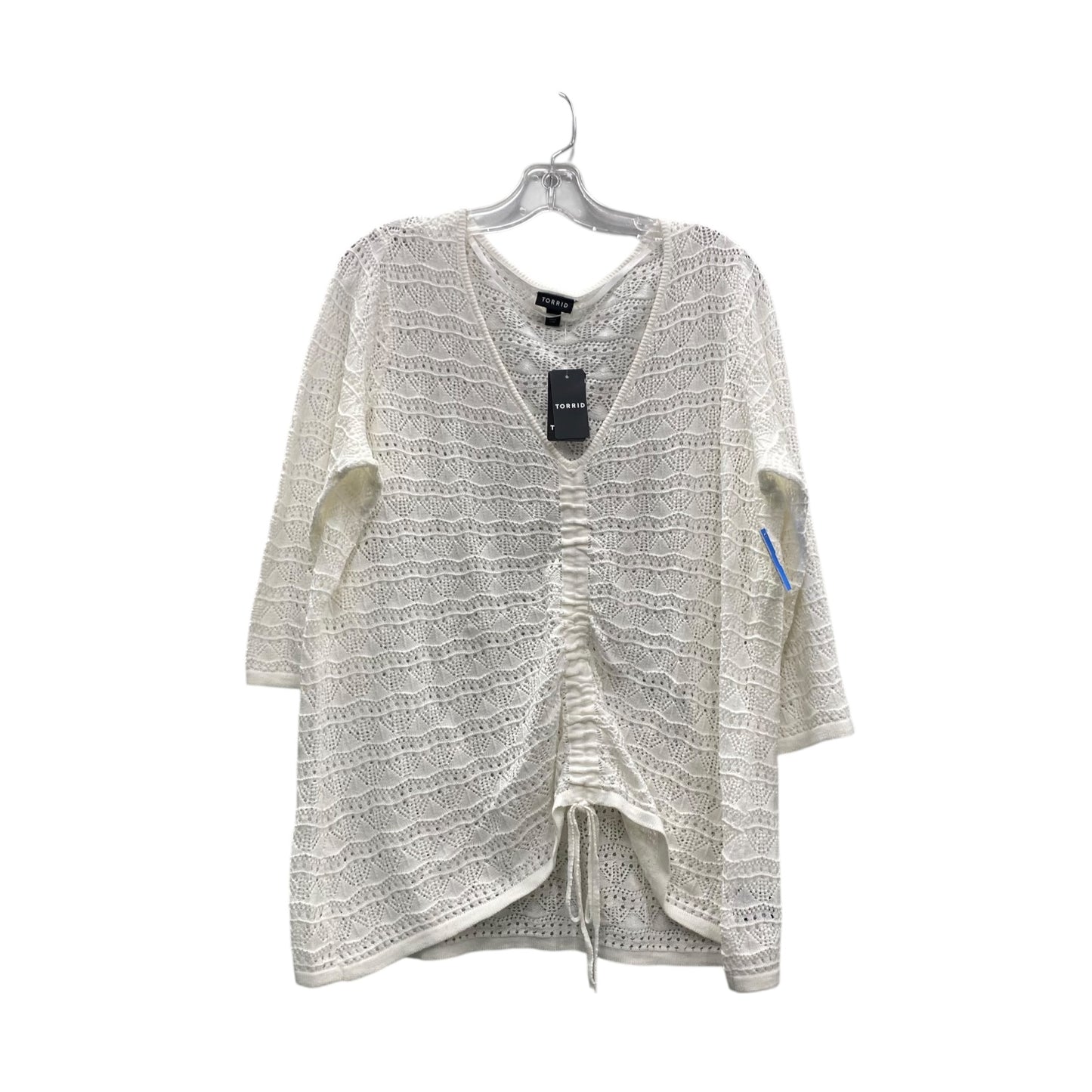 Top 3/4 Sleeve By Torrid In Ivory, Size:2X