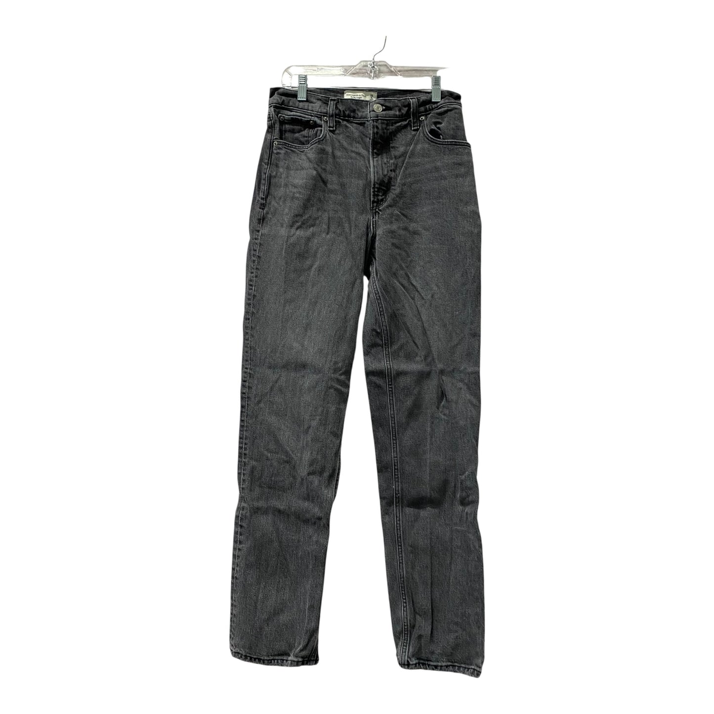 Jeans Straight By Abercrombie And Fitch In Grey Denim, Size:6