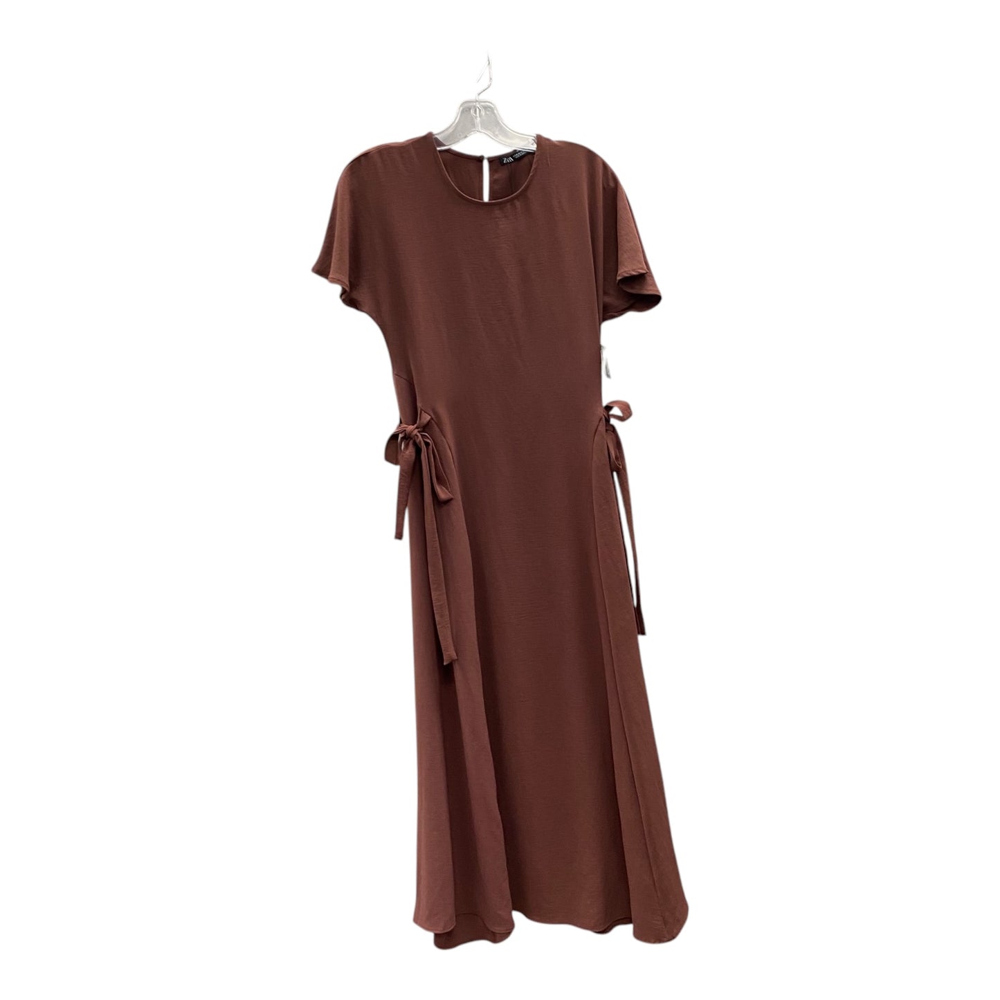 Dress Casual Midi By Zara In Brown, Size:M