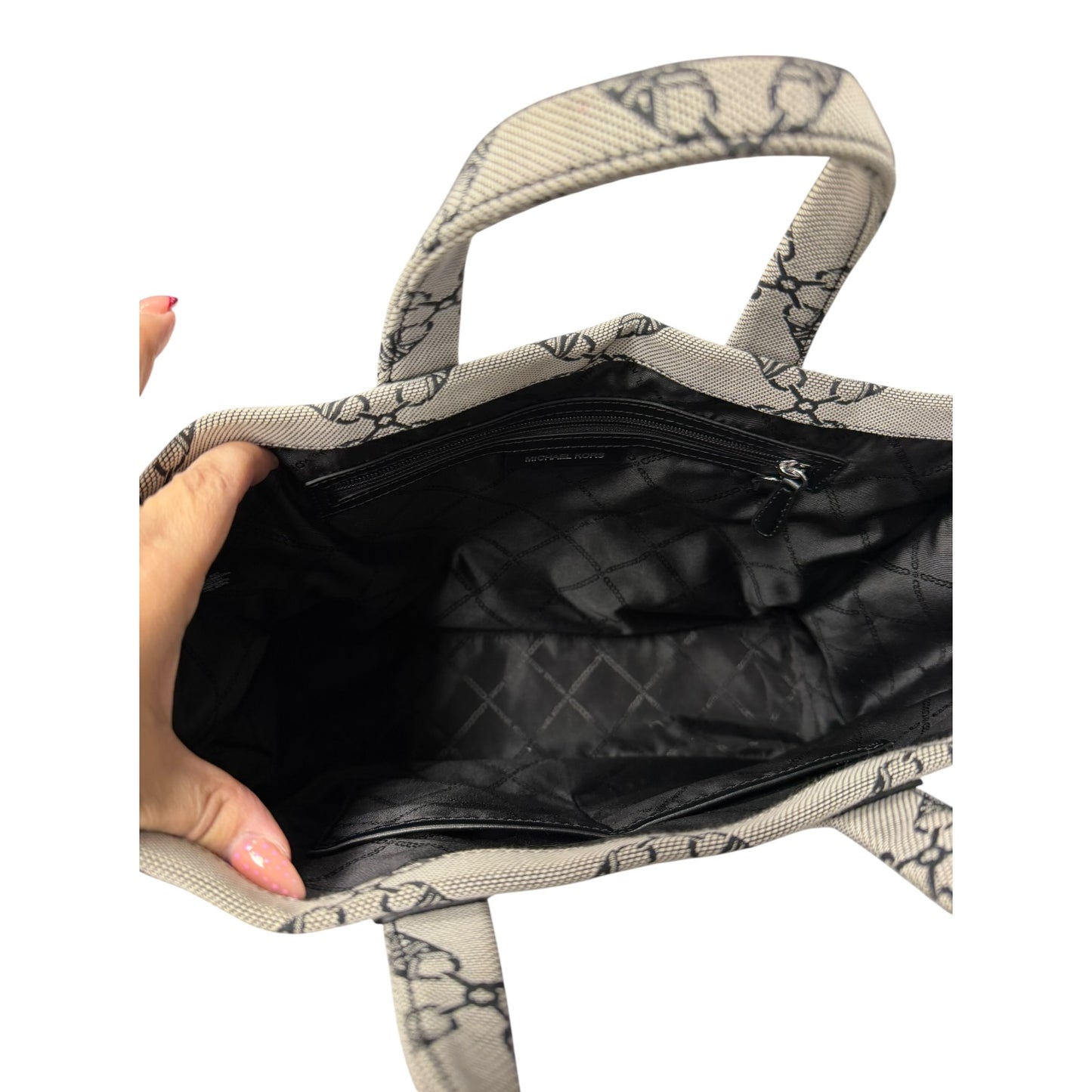 Tote Designer By Michael Kors In Grey, Size:Large