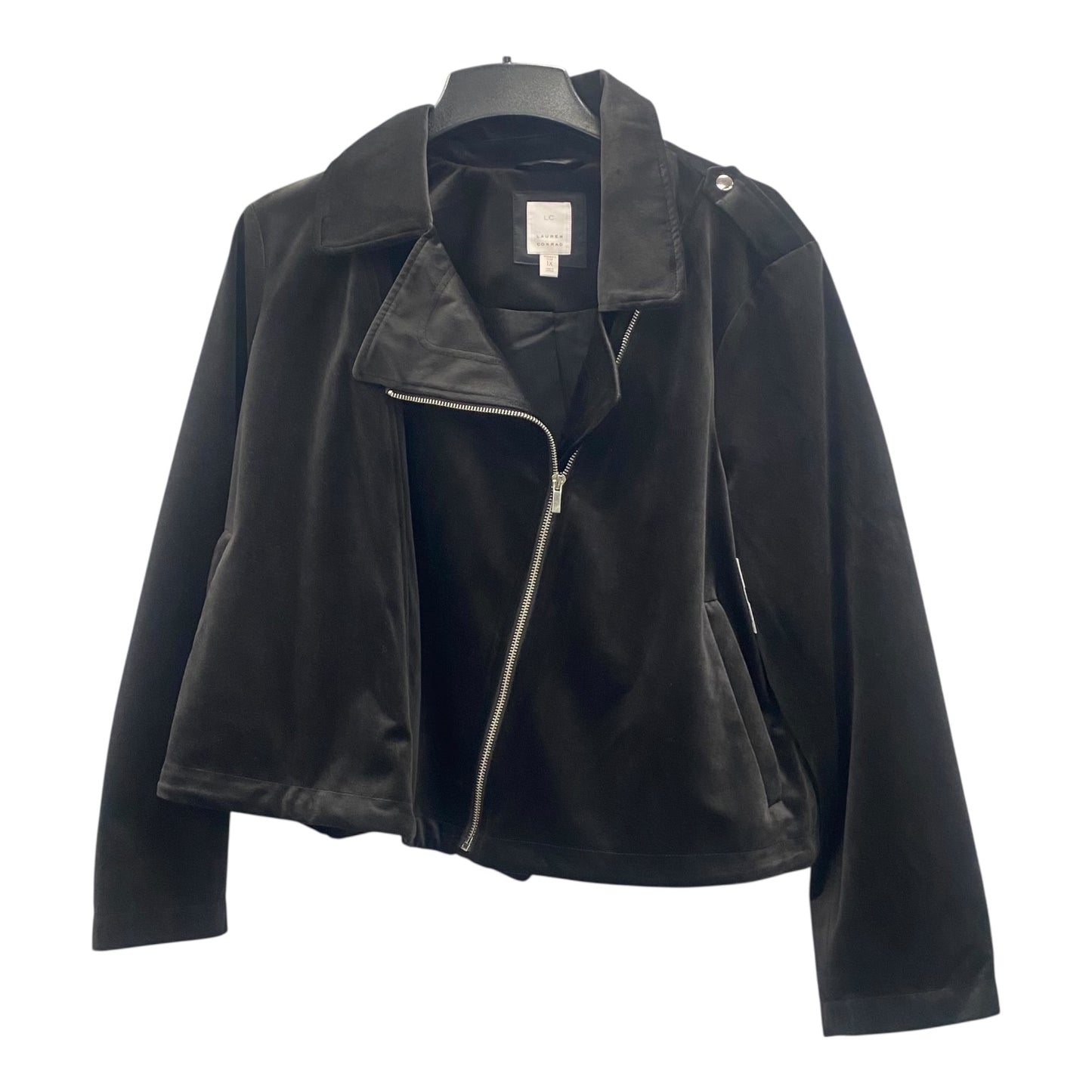 Jacket Moto By Lc Lauren Conrad In Black, Size:1X