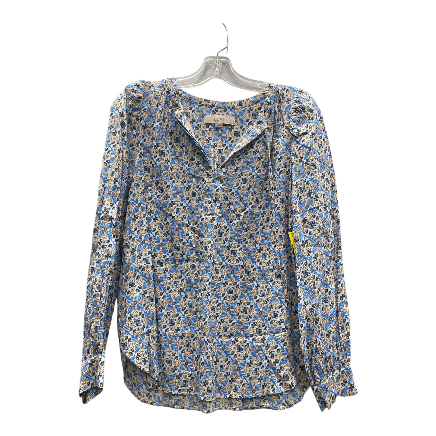 TOP LS by LOFT In BLUE & WHITE, Size: S