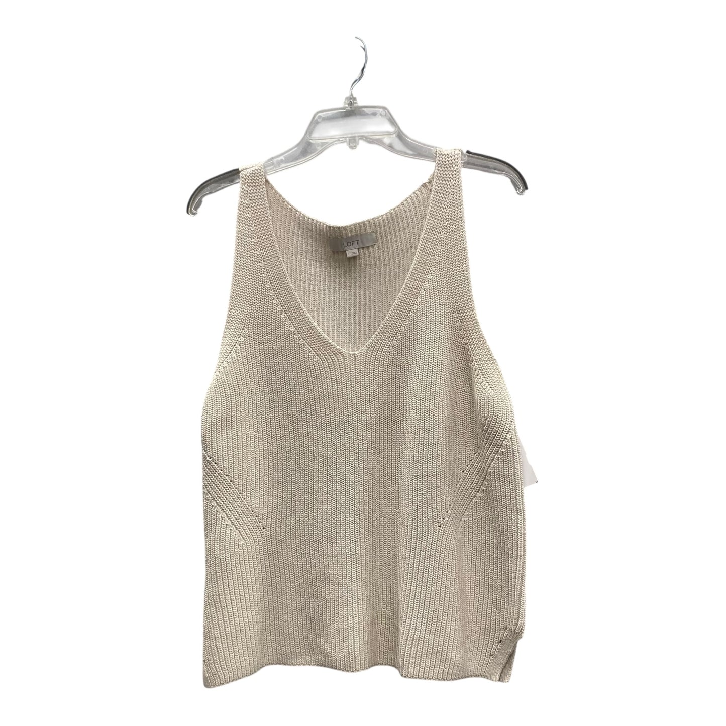 Vest Sweater By Loft In Beige, Size:L