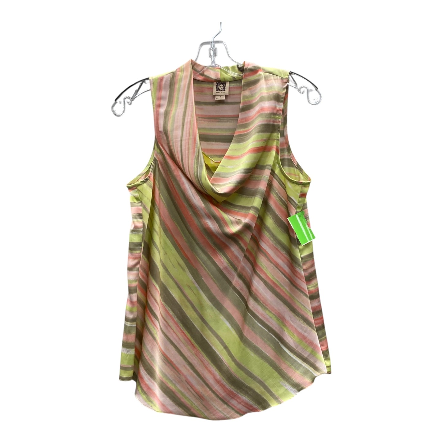 Top Sleeveless By Anne Klein In Green & Pink, Size:S