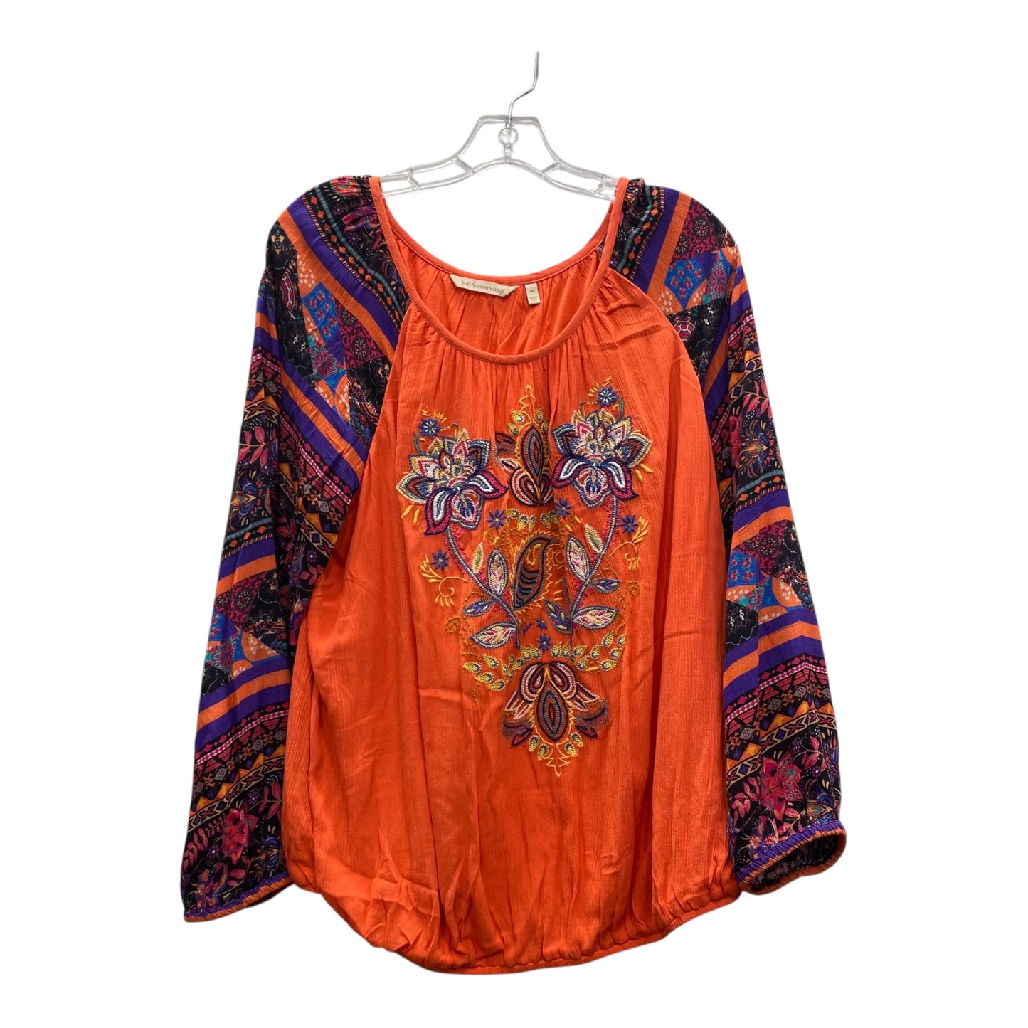 Top Ls By Soft Surroundings In Orange & Purple, Size:Xl