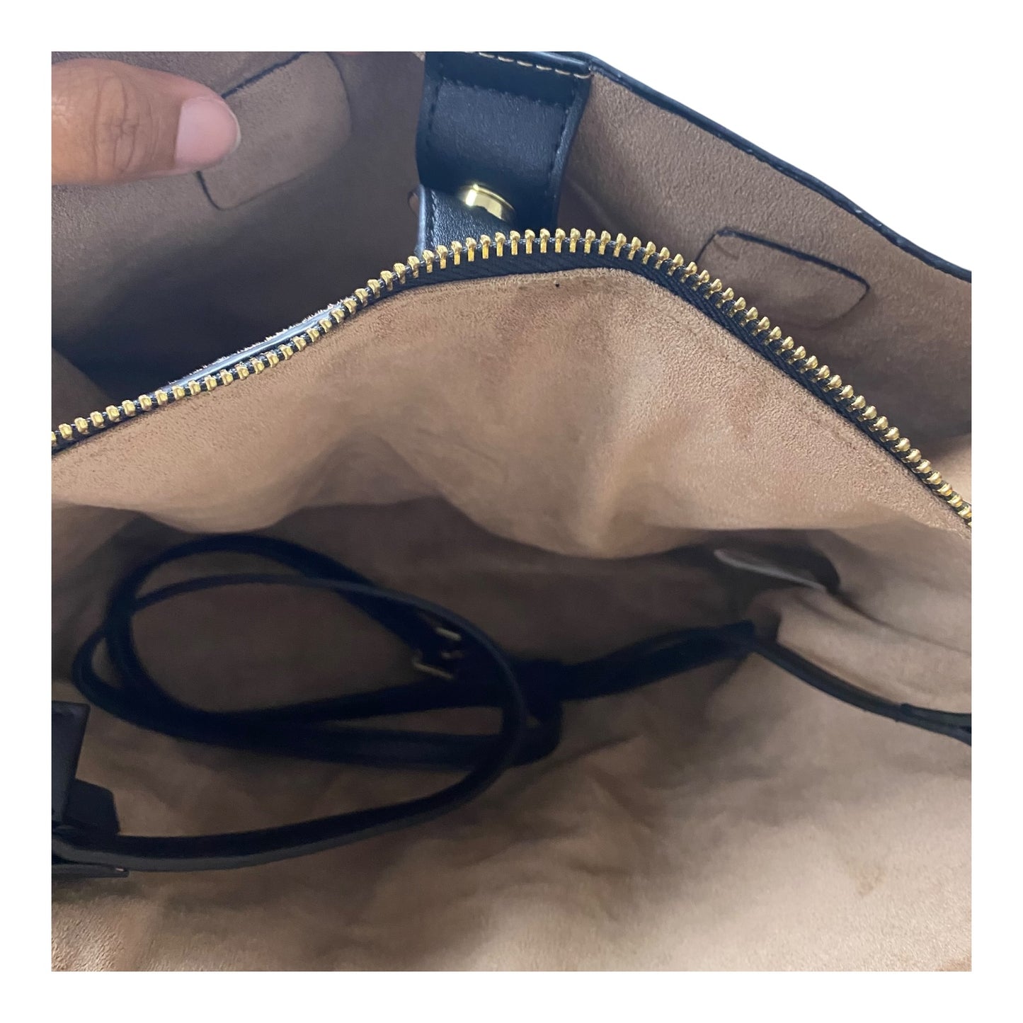 Handbag By Cme In Black & Tan, Size:Medium