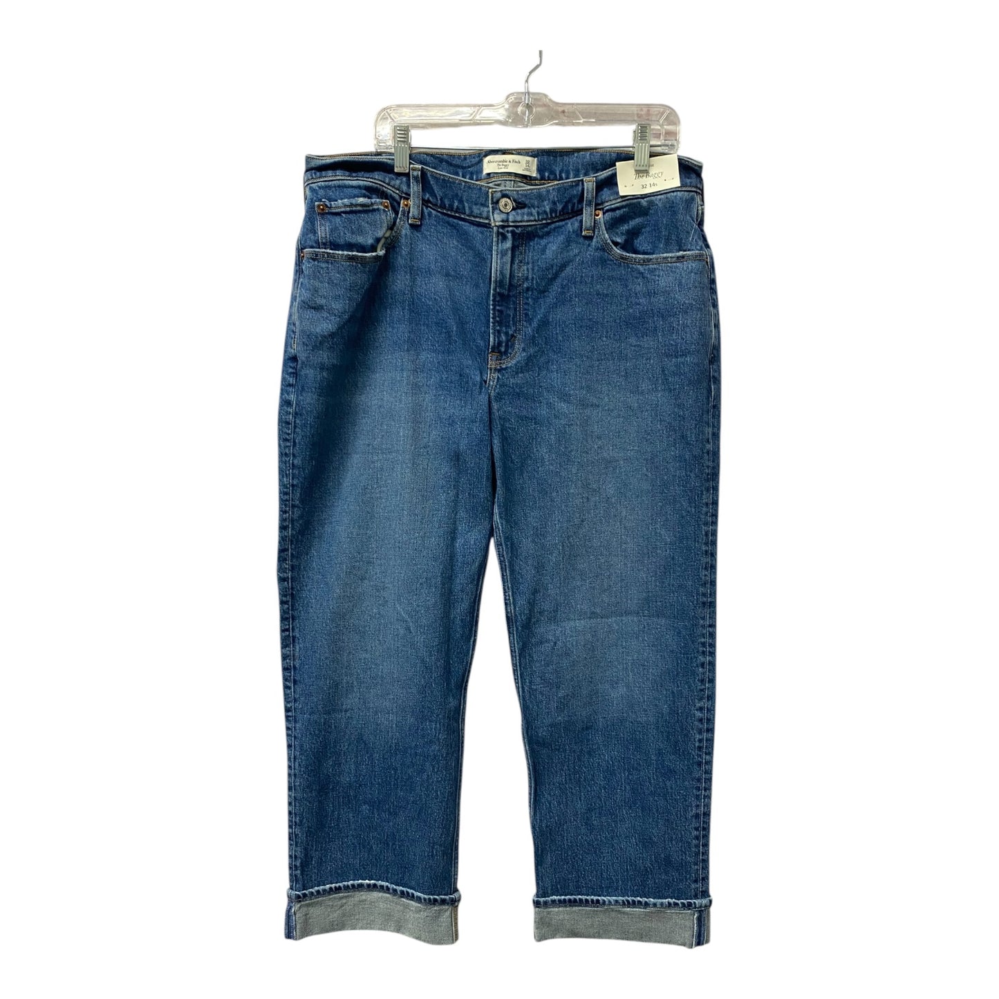 Jeans Wide Leg By Abercrombie And Fitch In Blue Denim, Size:14