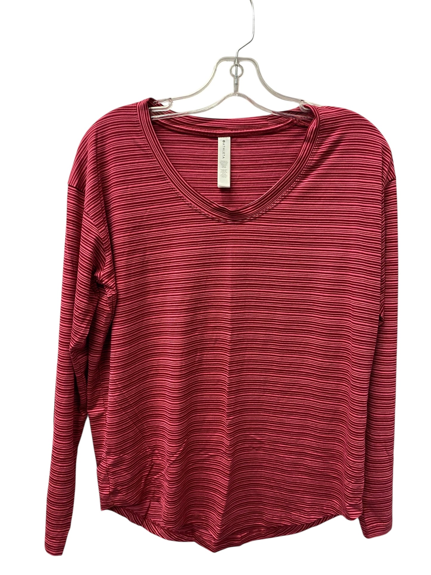Athletic Top Ls Crewneck By Athleta In Pink & Red, Size:S