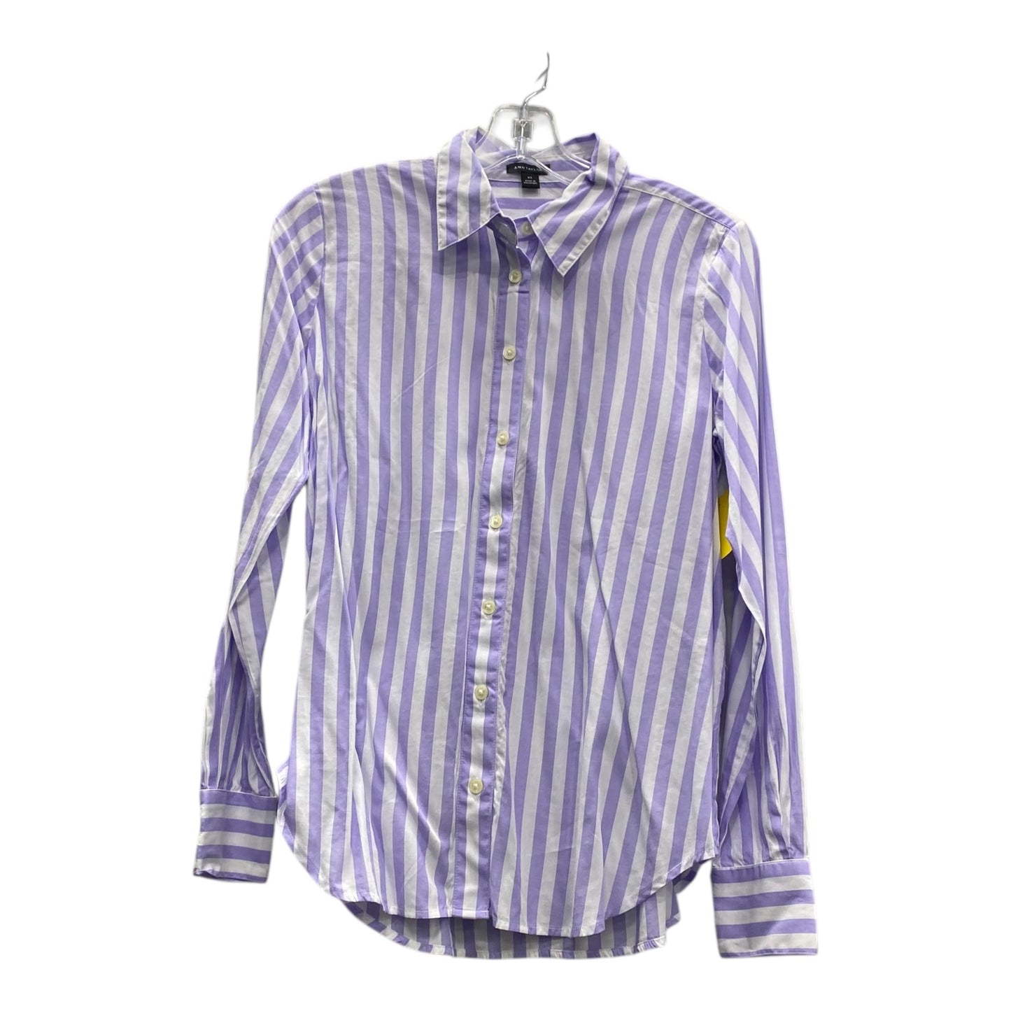 Blouse Ls By Ann Taylor In Purple, Size:Xs