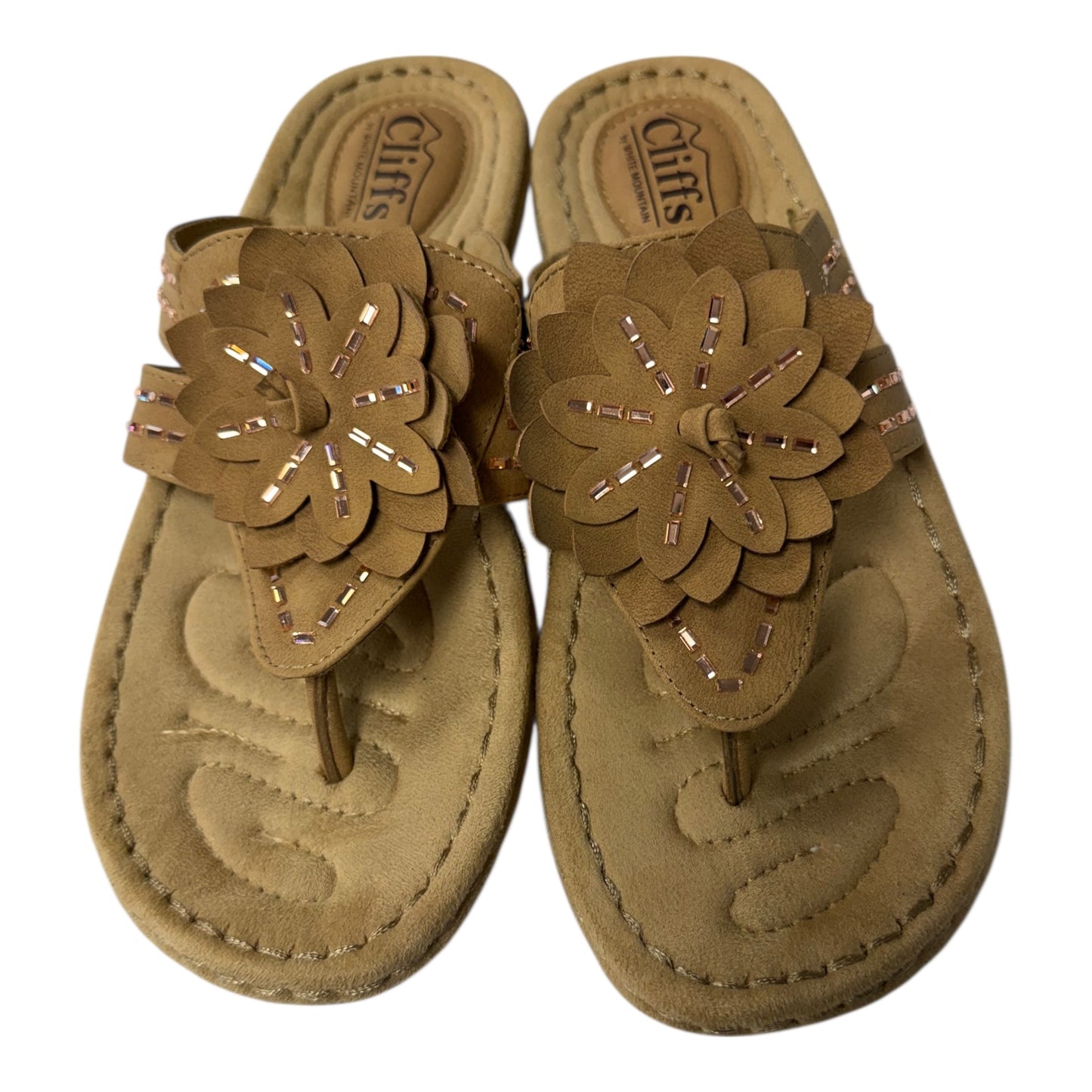 Sandals Flip Flops By Cliffs By White Mountain In Tan, Size:7.5