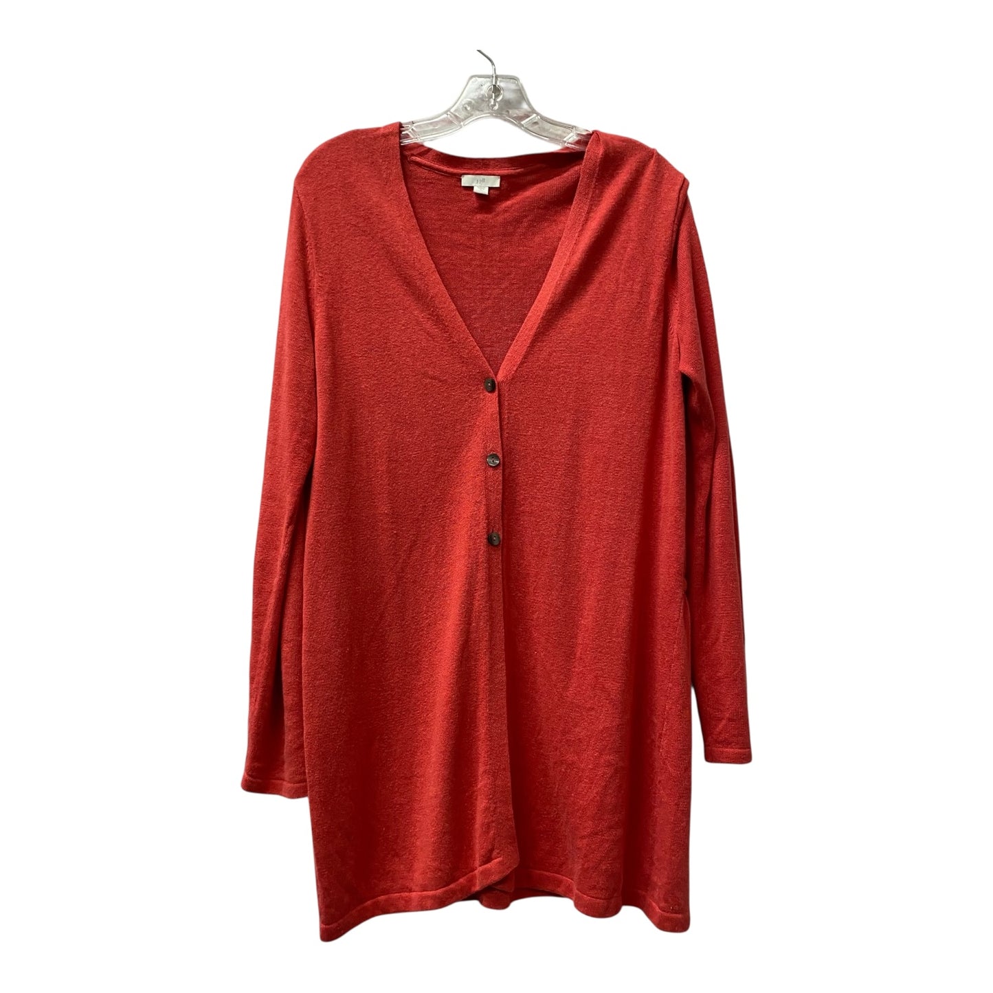 Sweater Cardigan By J. Jill In Red, Size:M