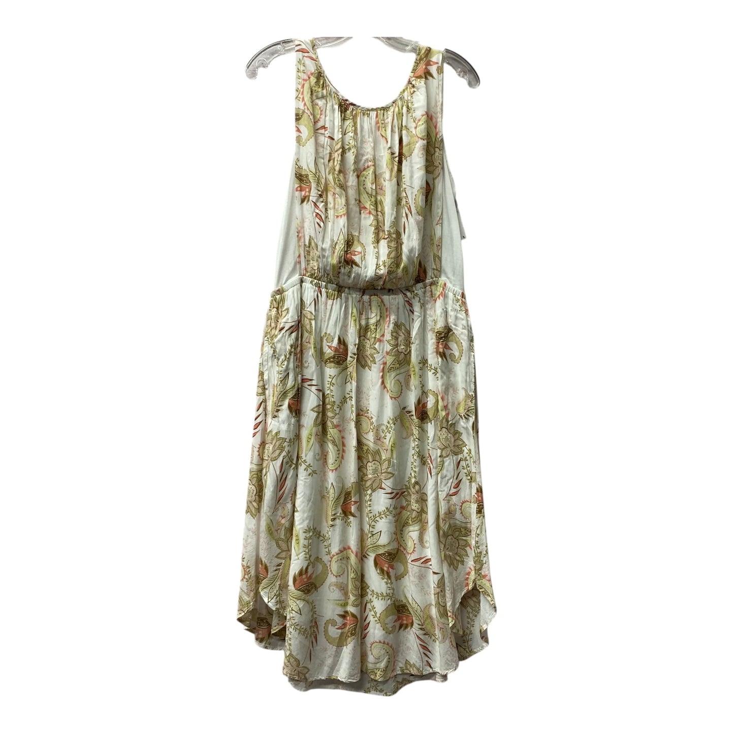Dress Casual Midi By J. Jill In Green & Orange, Size:M