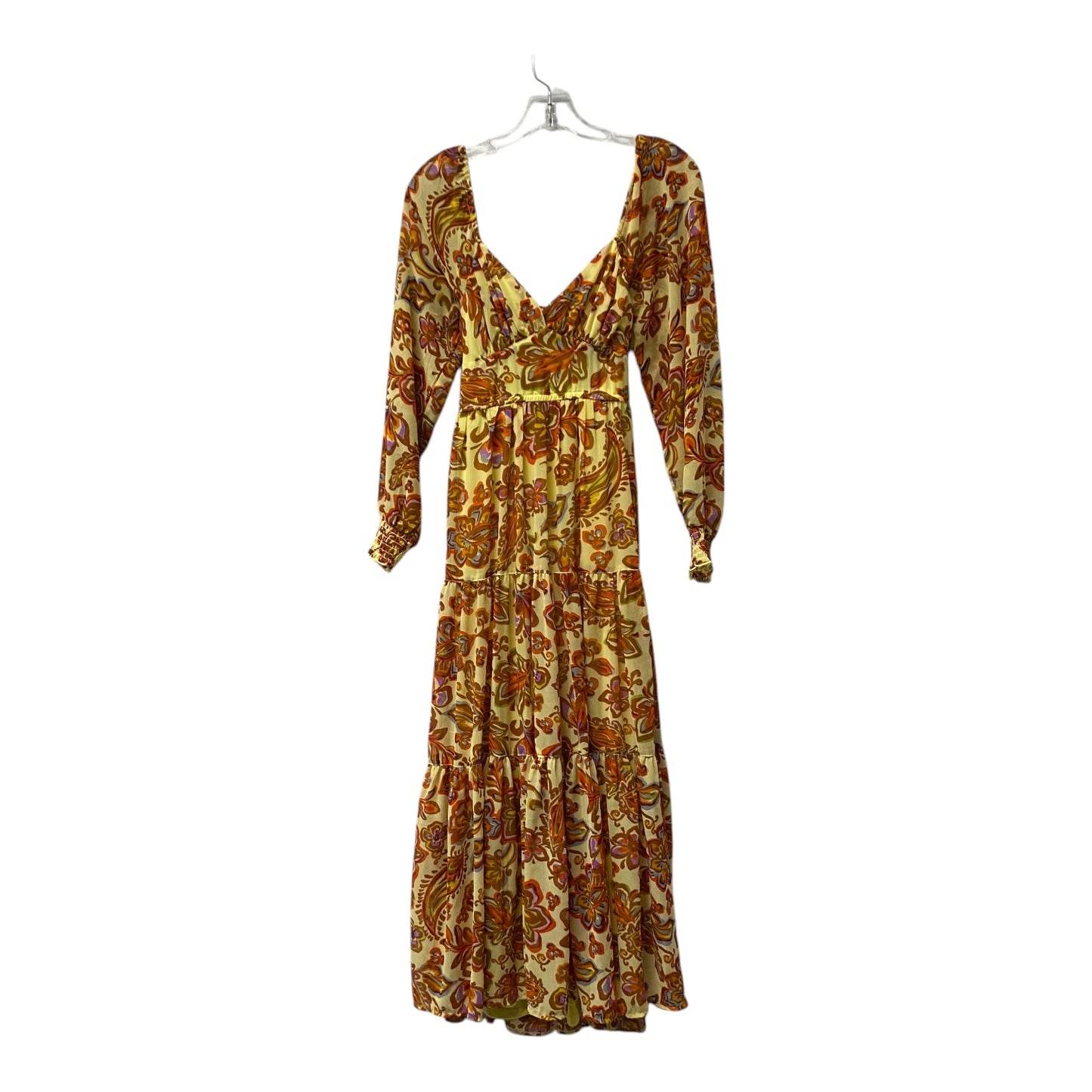 Dress Casual Midi By Jessica Simpson In Orange & Yellow, Size:Xs