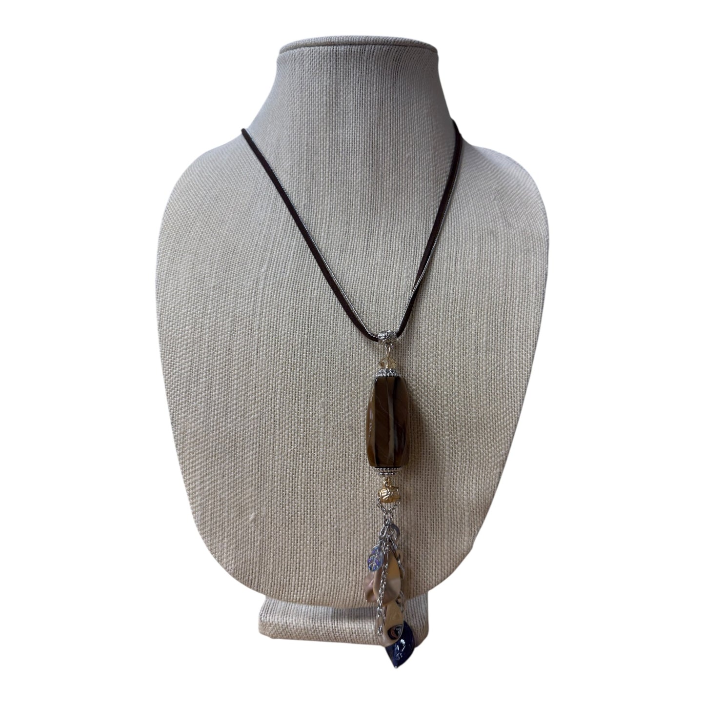 Necklace Pendant By Chicos In Brown