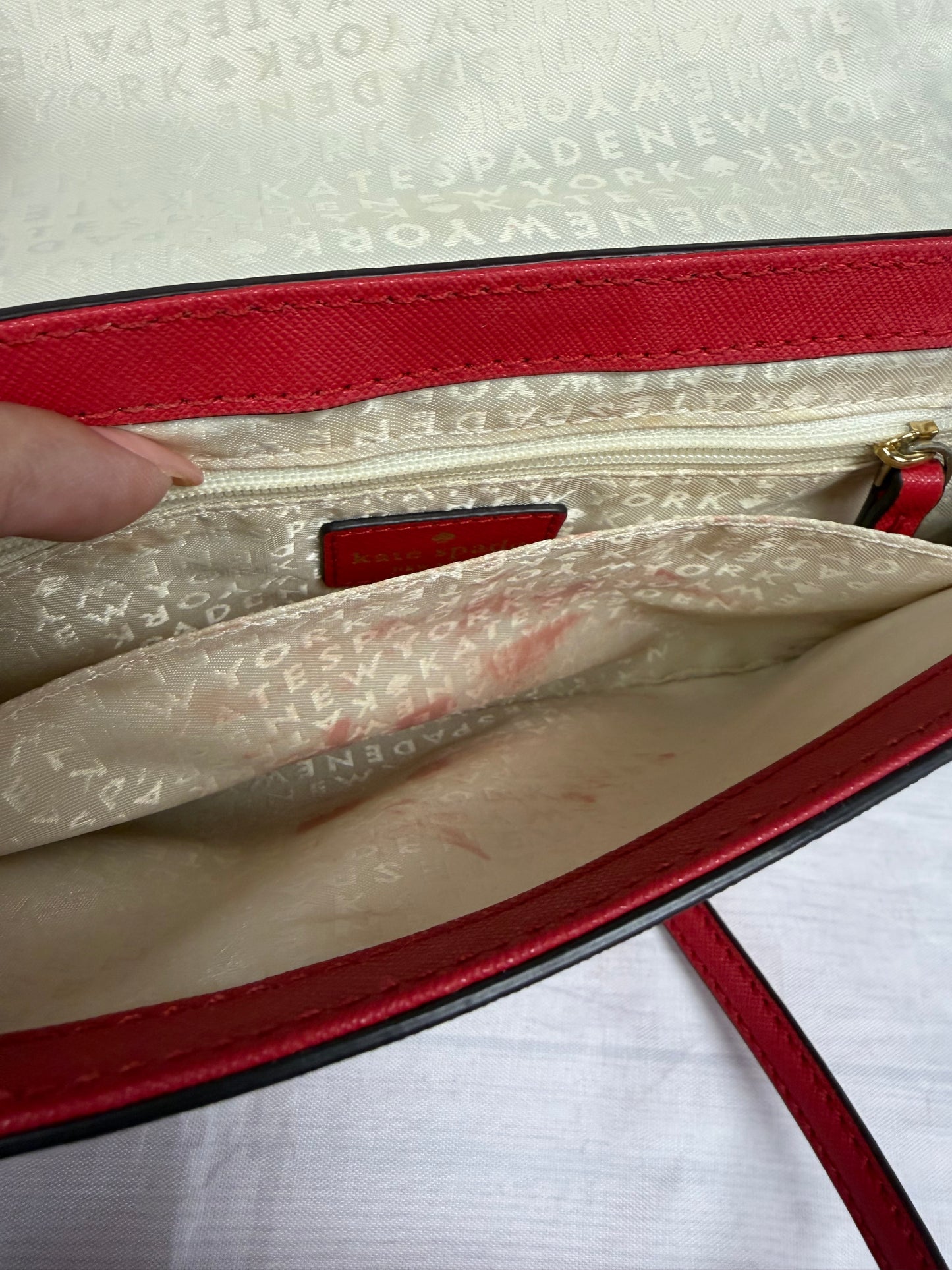 Crossbody Designer By Kate Spade In Red, Size:Medium