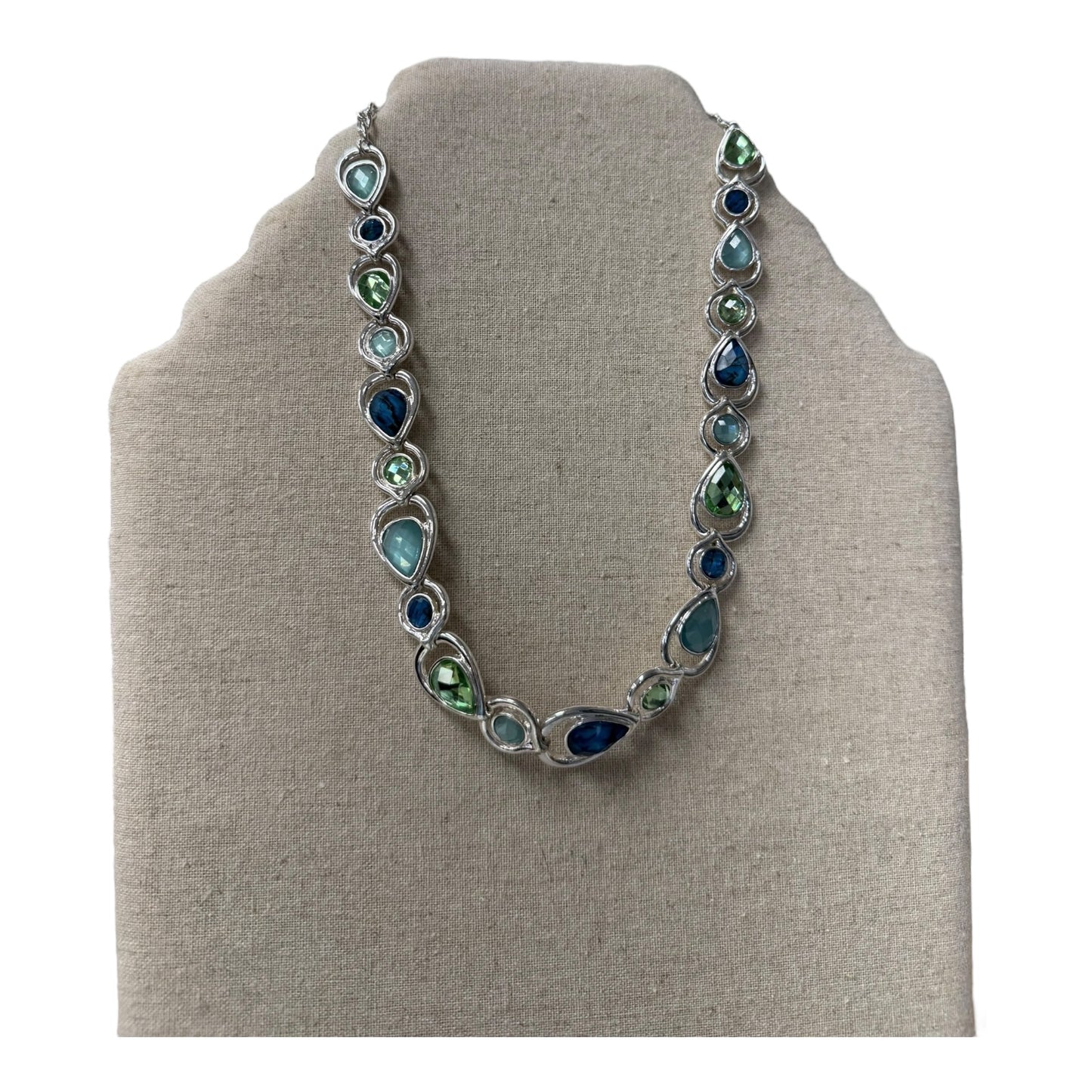 Necklace Statement In Blue & Green