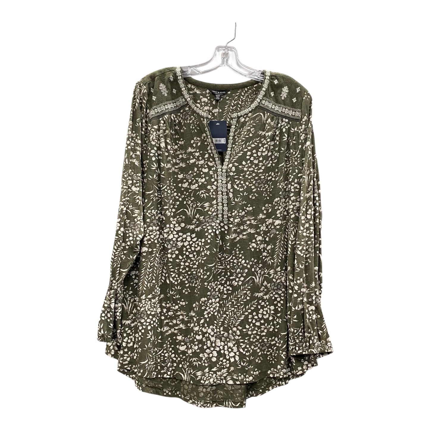 Top Ls By Lucky Brand In Green, Size:2X
