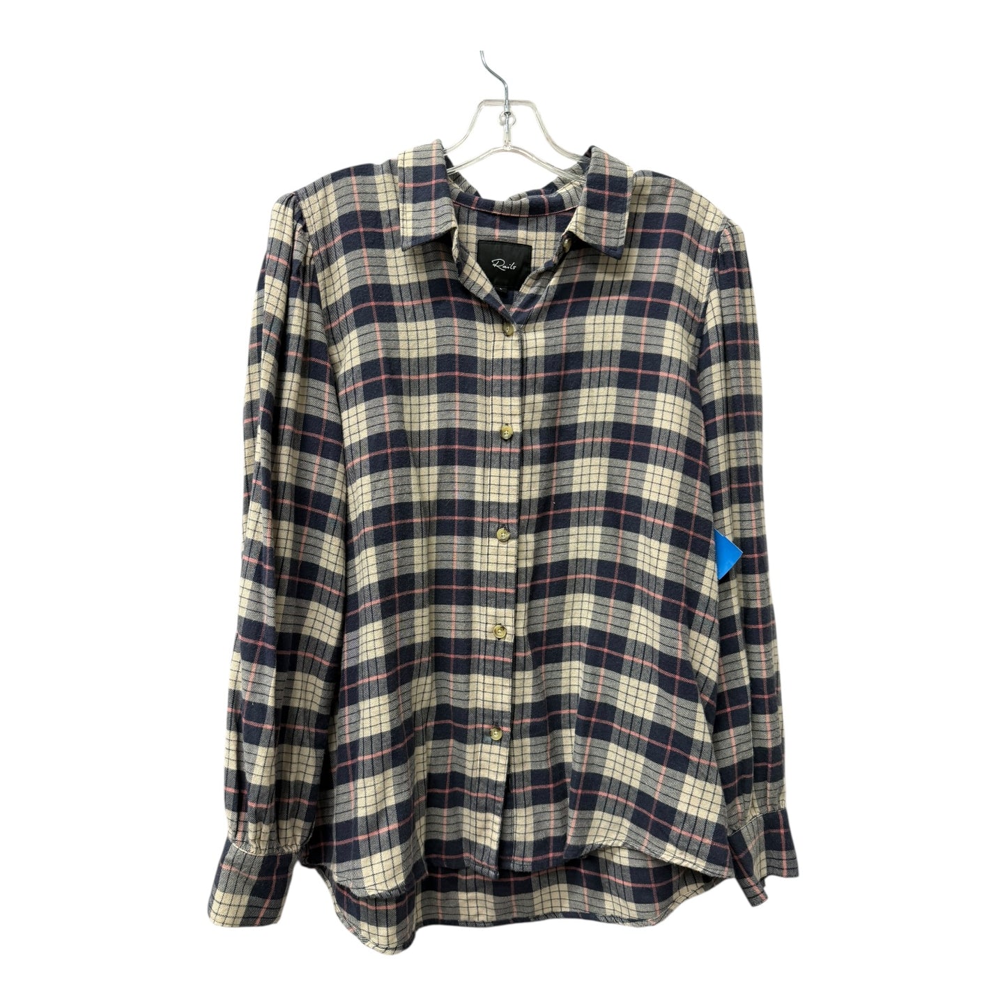 Blouse Ls By Rails In Blue & Pink, Size:L