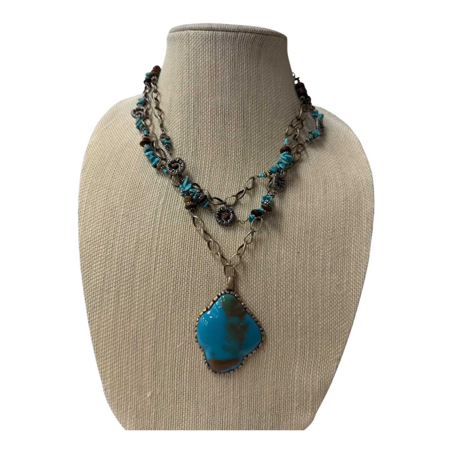 Necklace Layered By Coldwater Creek In Blue & Brown