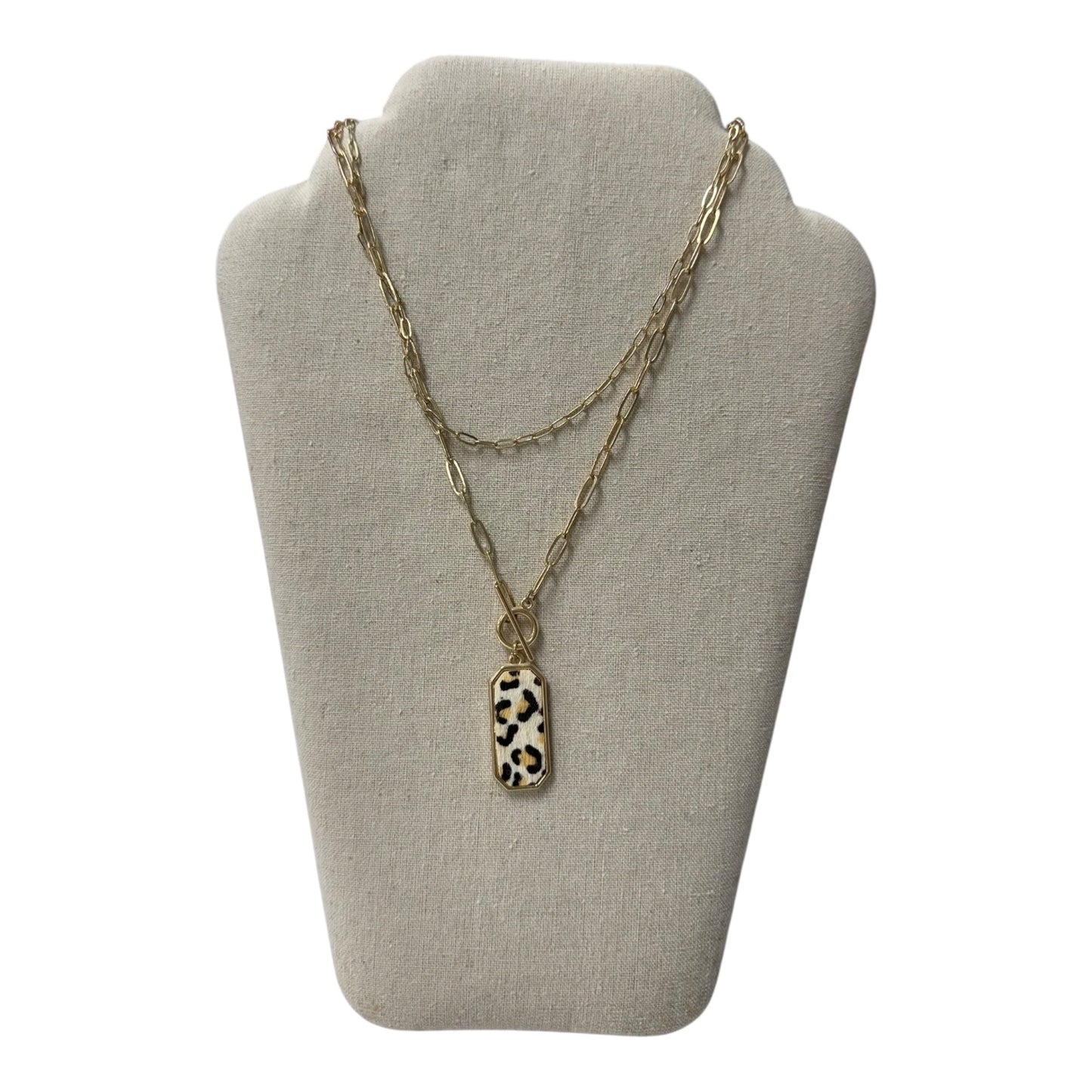Necklace Layered In Animal Print