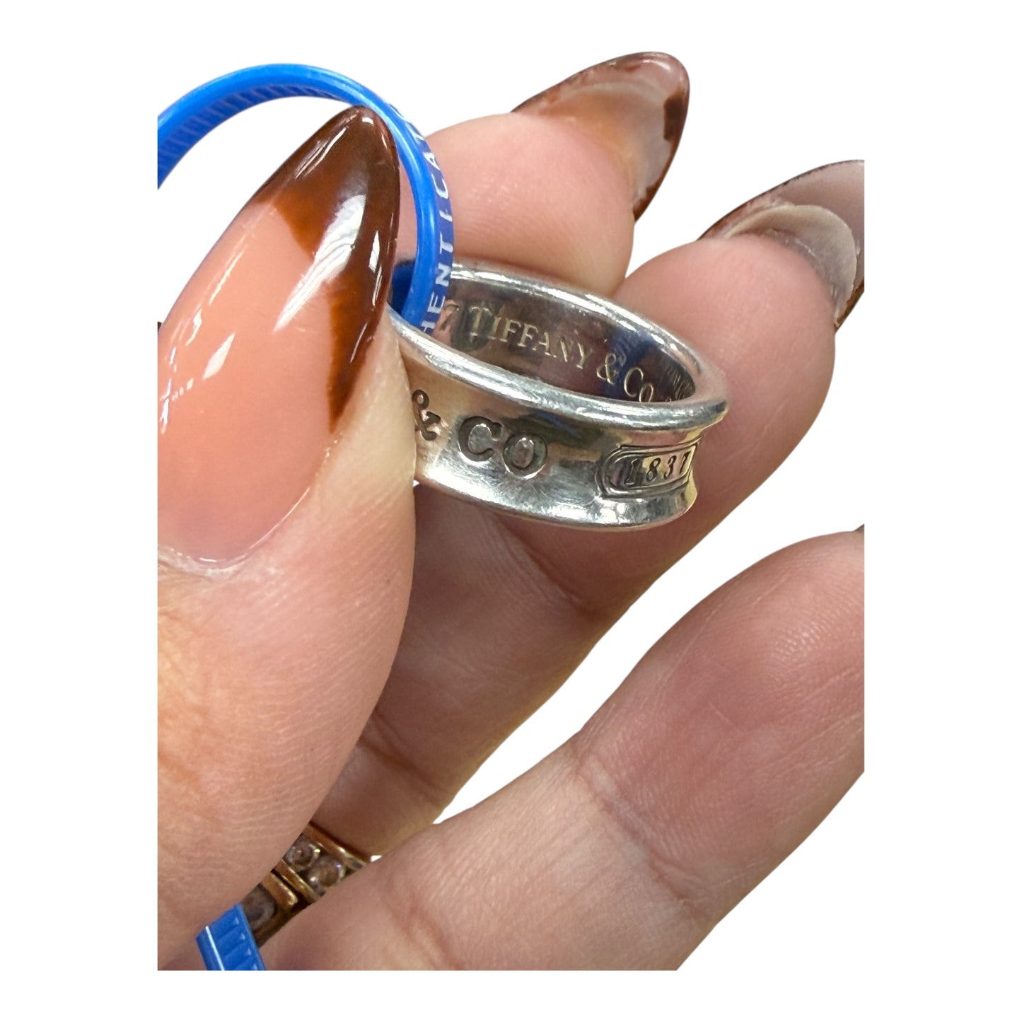 Ring Luxury Designer By Tiffany And Company In Silver, Size:7