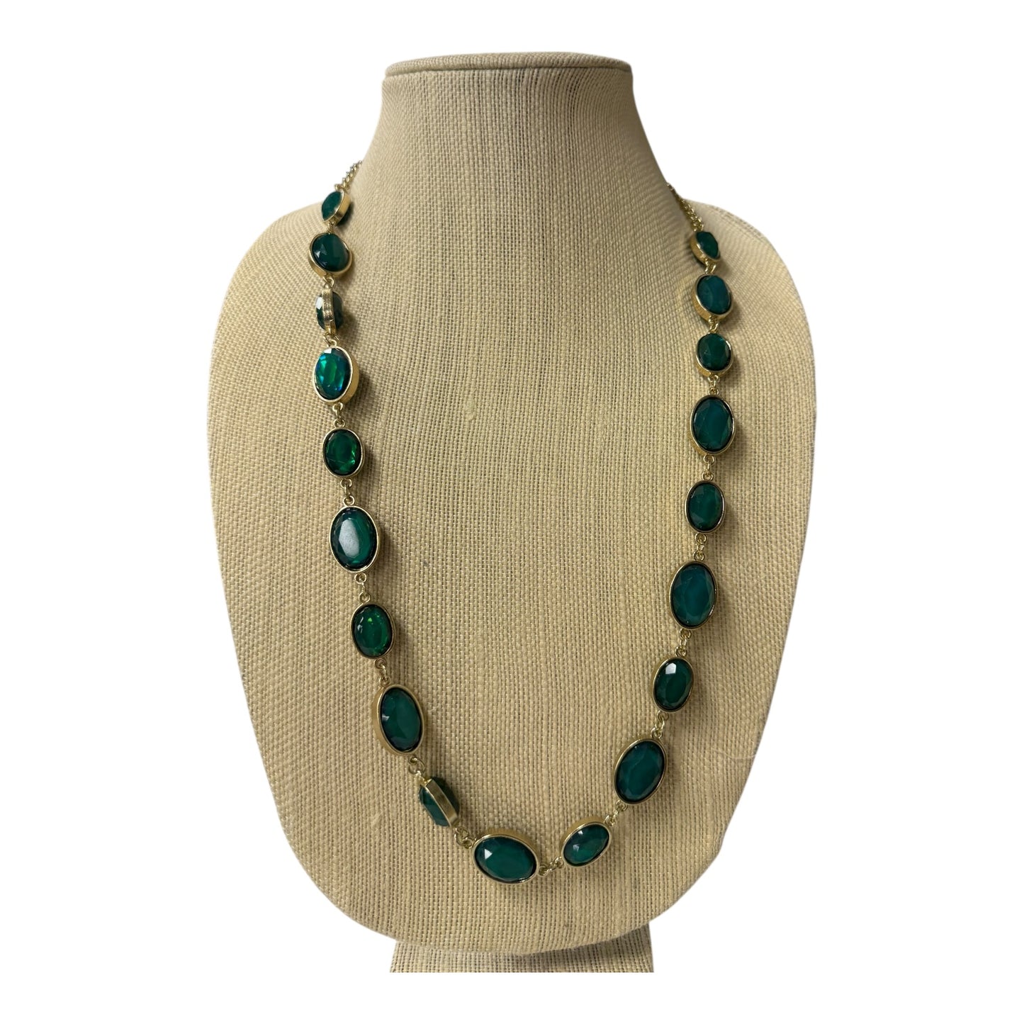 Necklace Statement By Charming Charlie In Gold & Green