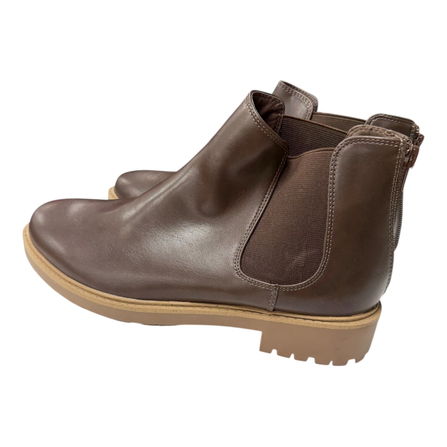 Boots Ankle Flats By Esprit In Brown, Size:8.5