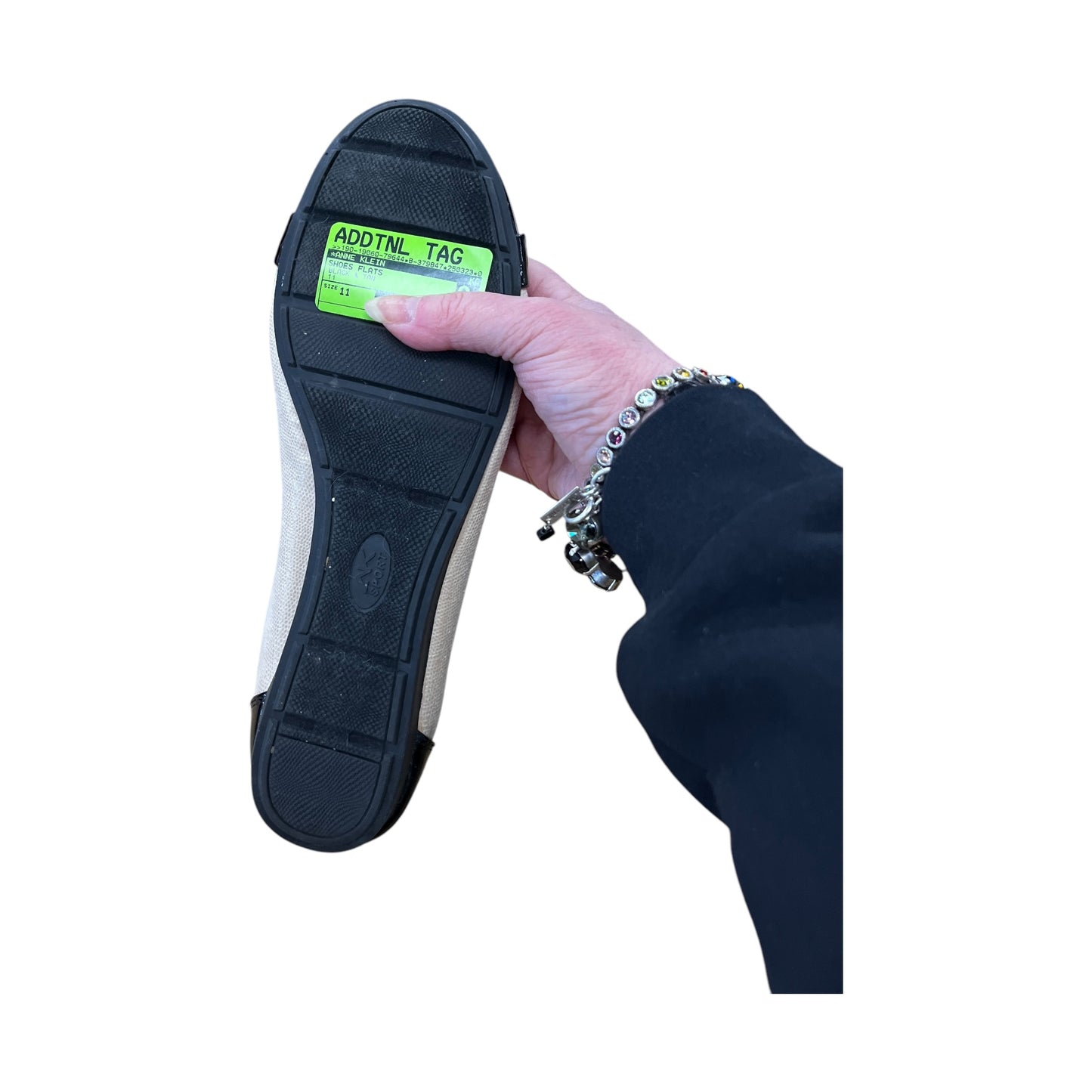 Shoes Flats By Anne Klein In Black & Tan, Size:11