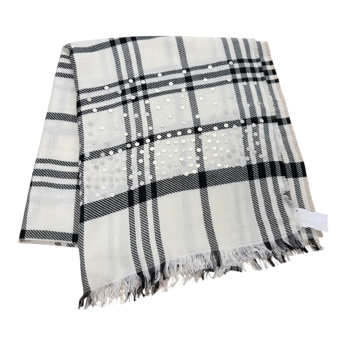 Scarf Long By Talbots In Black & Cream