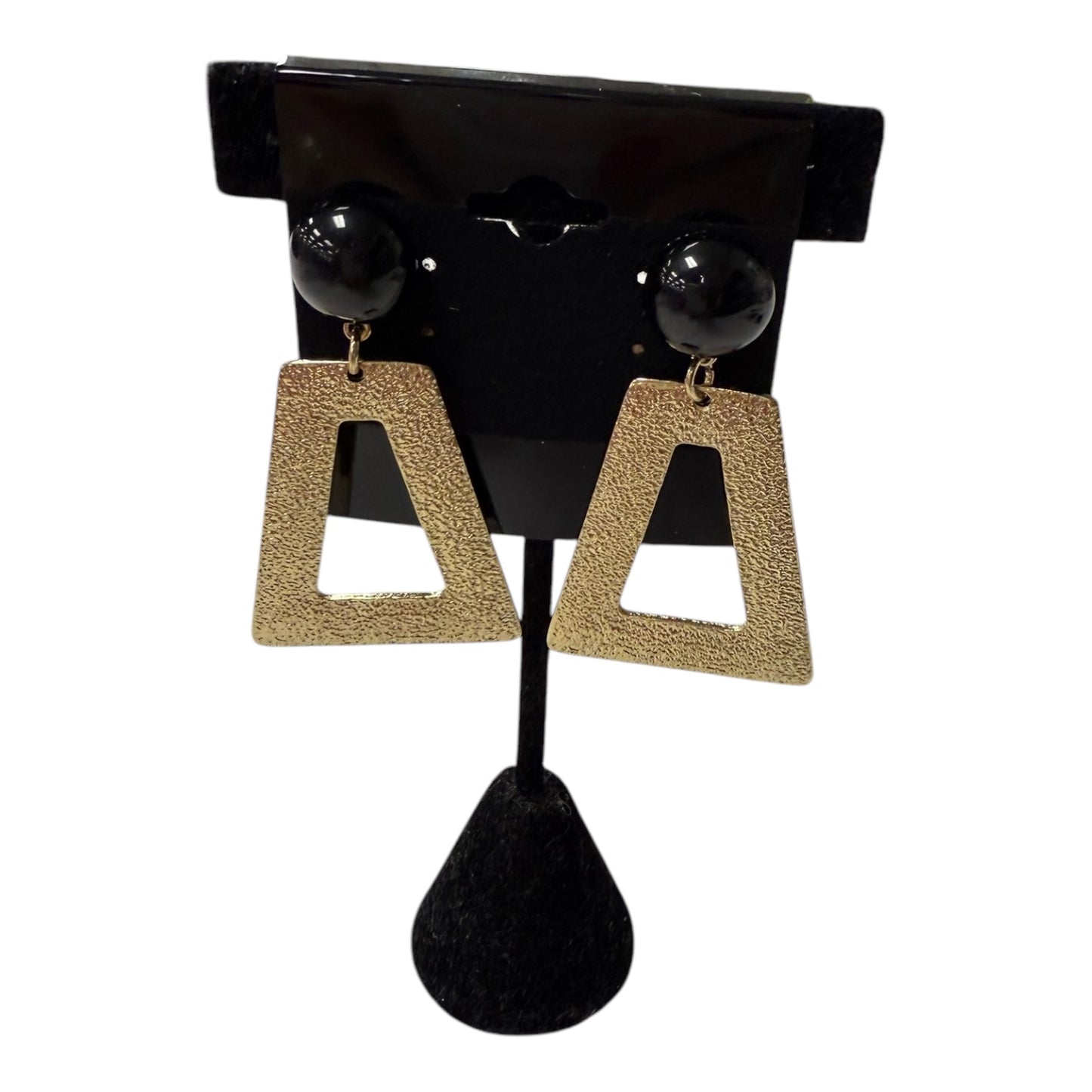 Earrings Dangle/Drop In Black & Gold