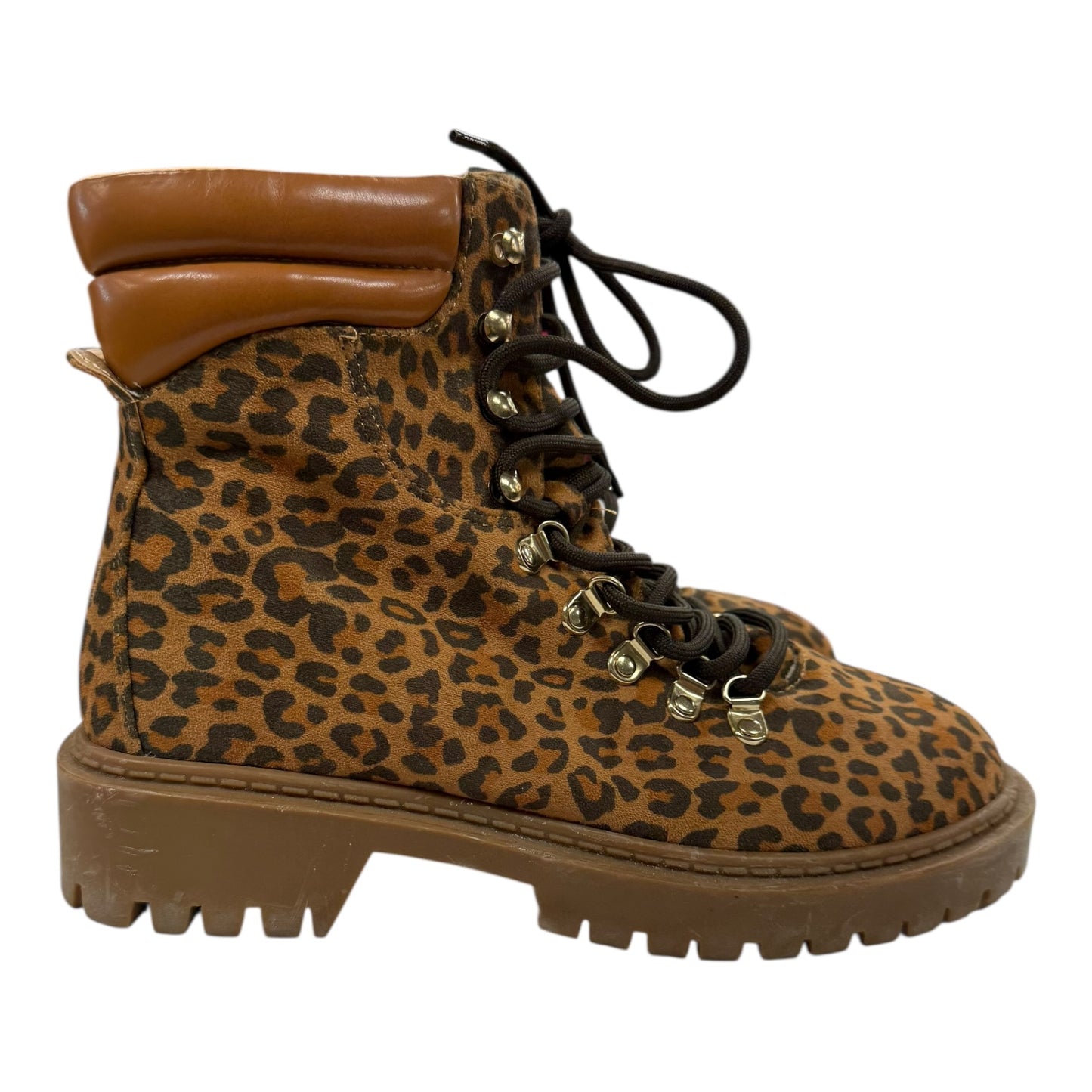 Boots Combat By Loft In Animal Print, Size:7