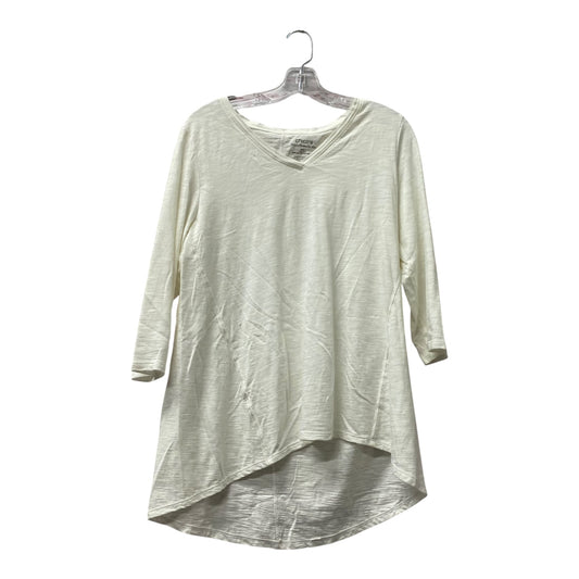 Top 3/4 Sleeve Basic By Chicos In White, Size:M