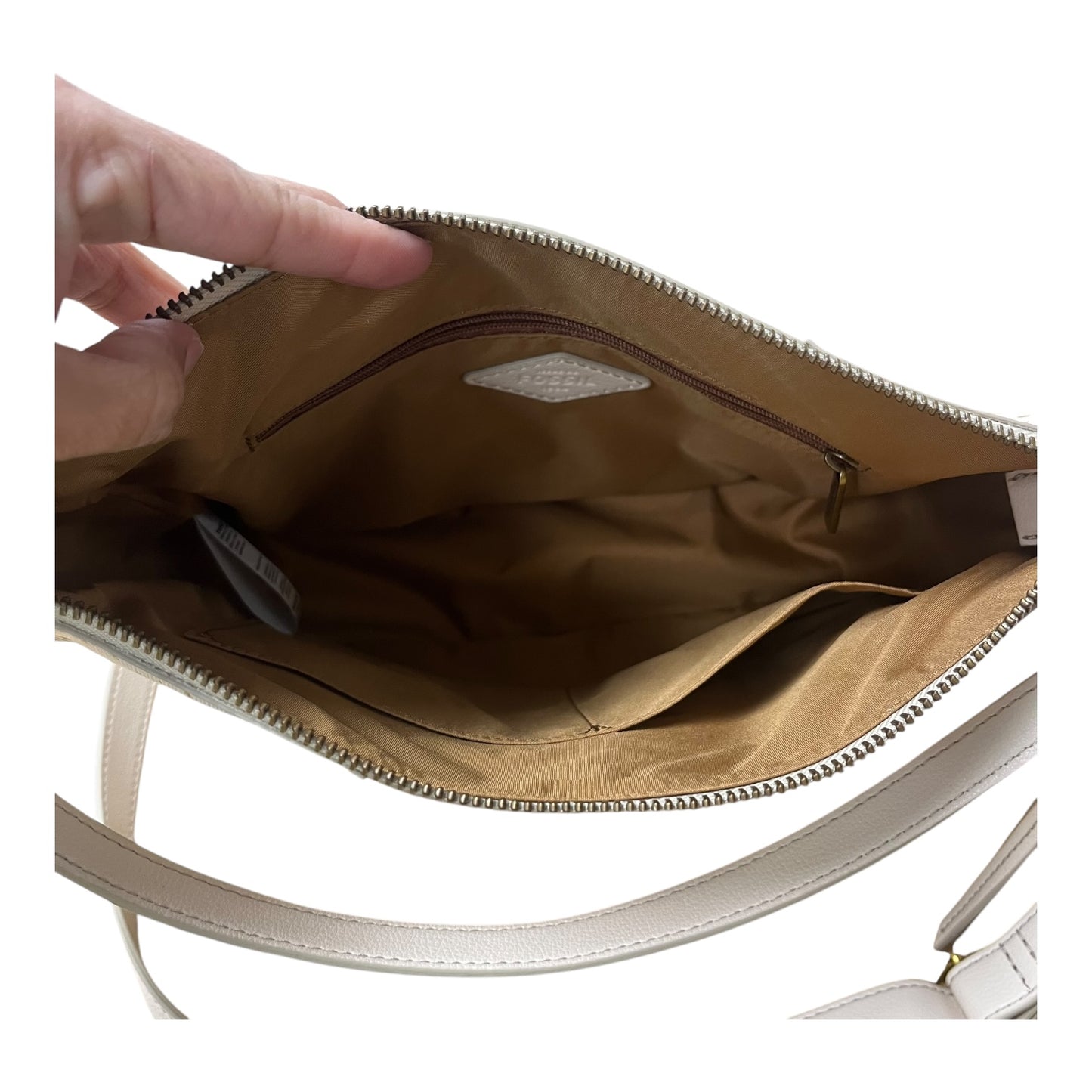 Handbag By Fossil In Cream, Size:Medium