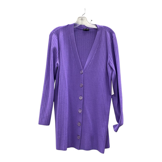 Sweater Cardigan By Talbots In Purple, Size:Lp