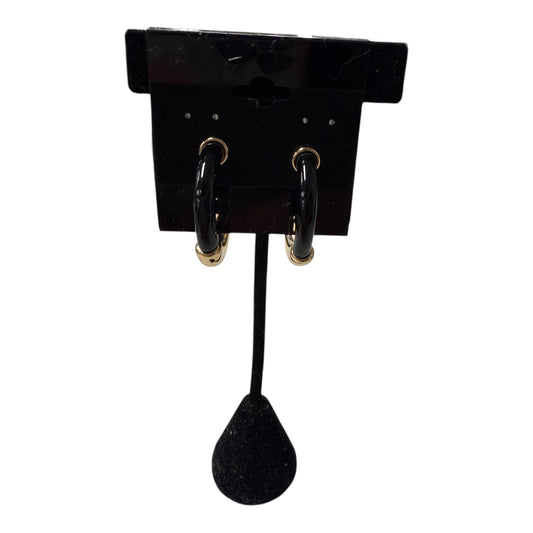 Earrings Hoop  In Black & Gold