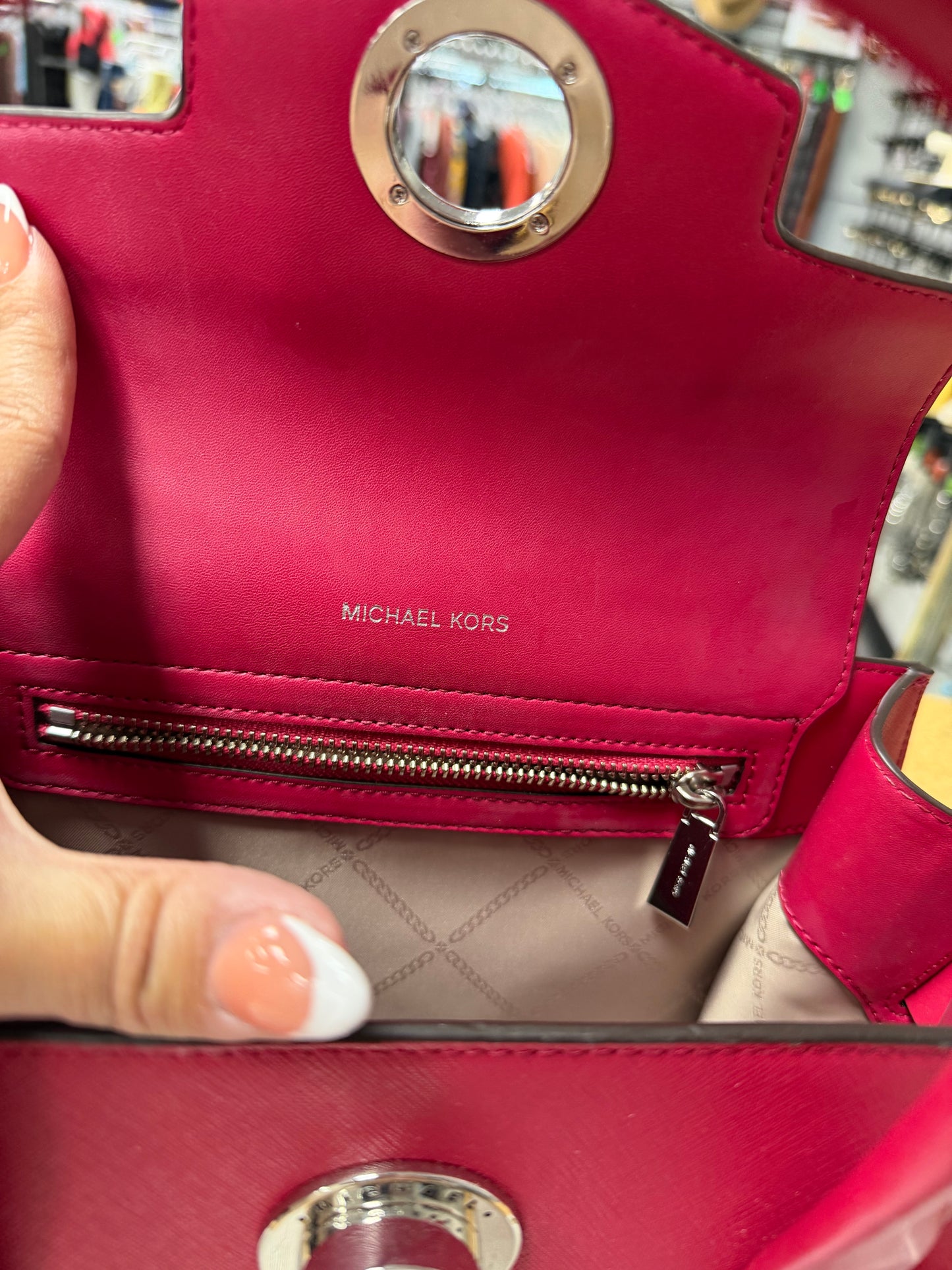 Handbag Designer By Michael Kors In Pink, Size:Medium