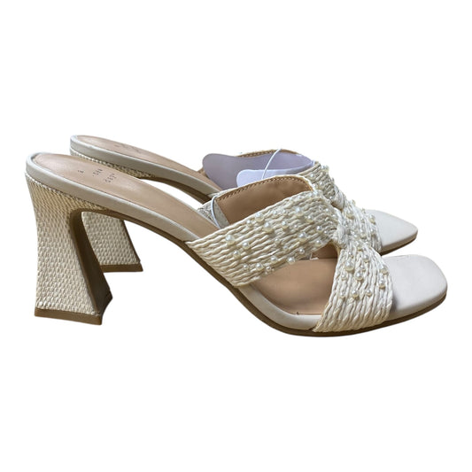 Sandals Heels Block By A New Day In Ivory, Size:9