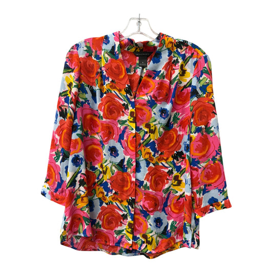 Top 3/4 Sleeve By Investments In Red, Size:S