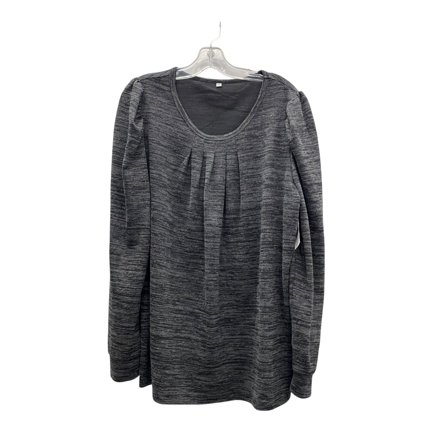 Top Ls  In Grey, Size:2X